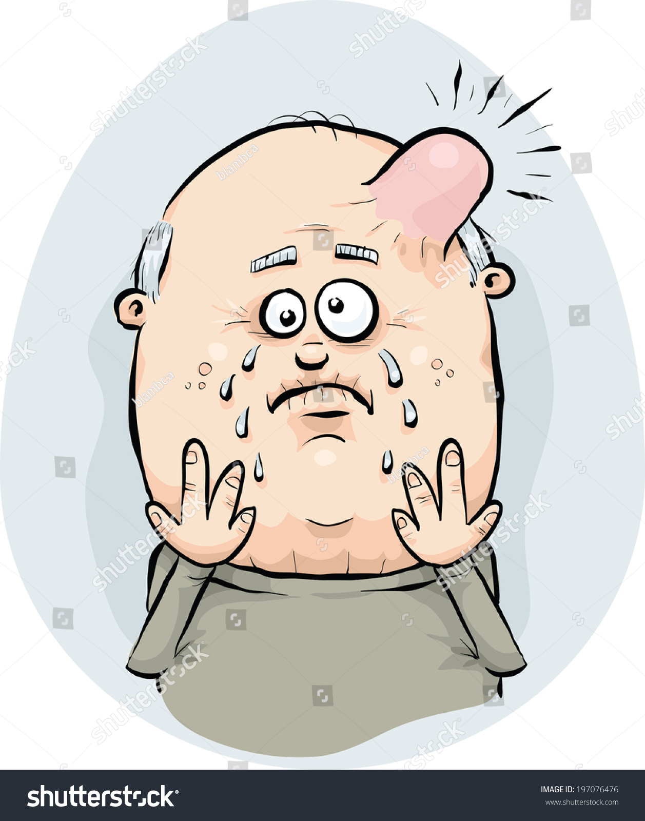 Cartoon Man Painful Swollen Bump On Stock Vector 197076476 Shutterstock