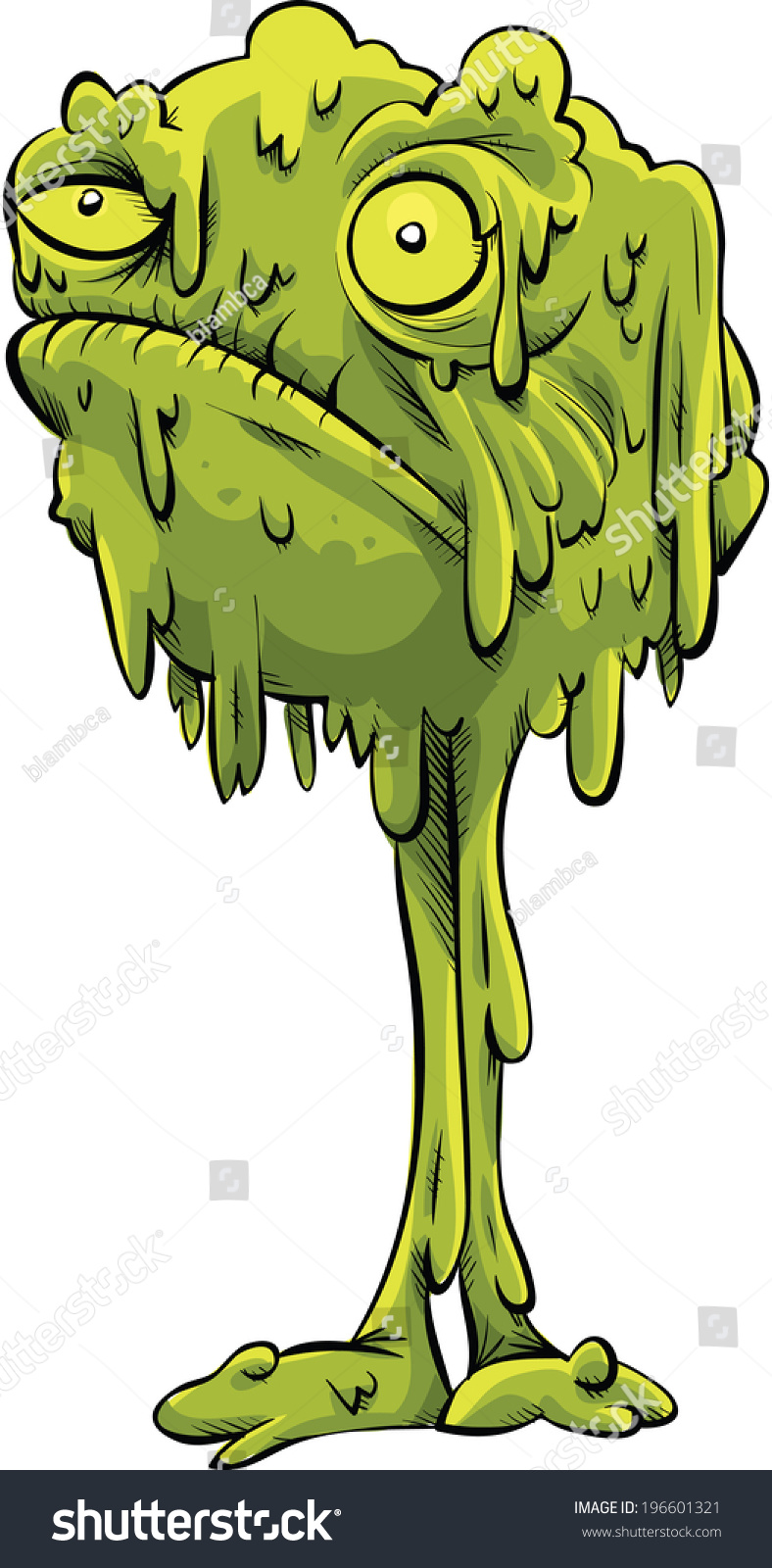 A Cartoon Monster Ball Of Snot Standing On Two Legs. Stock Vector ...