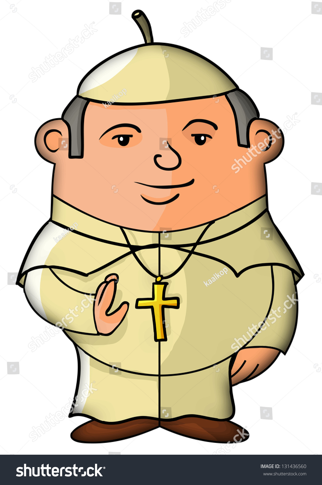 A Cartoon Of A Pope,Vector Illustration Isolated On White Background ...