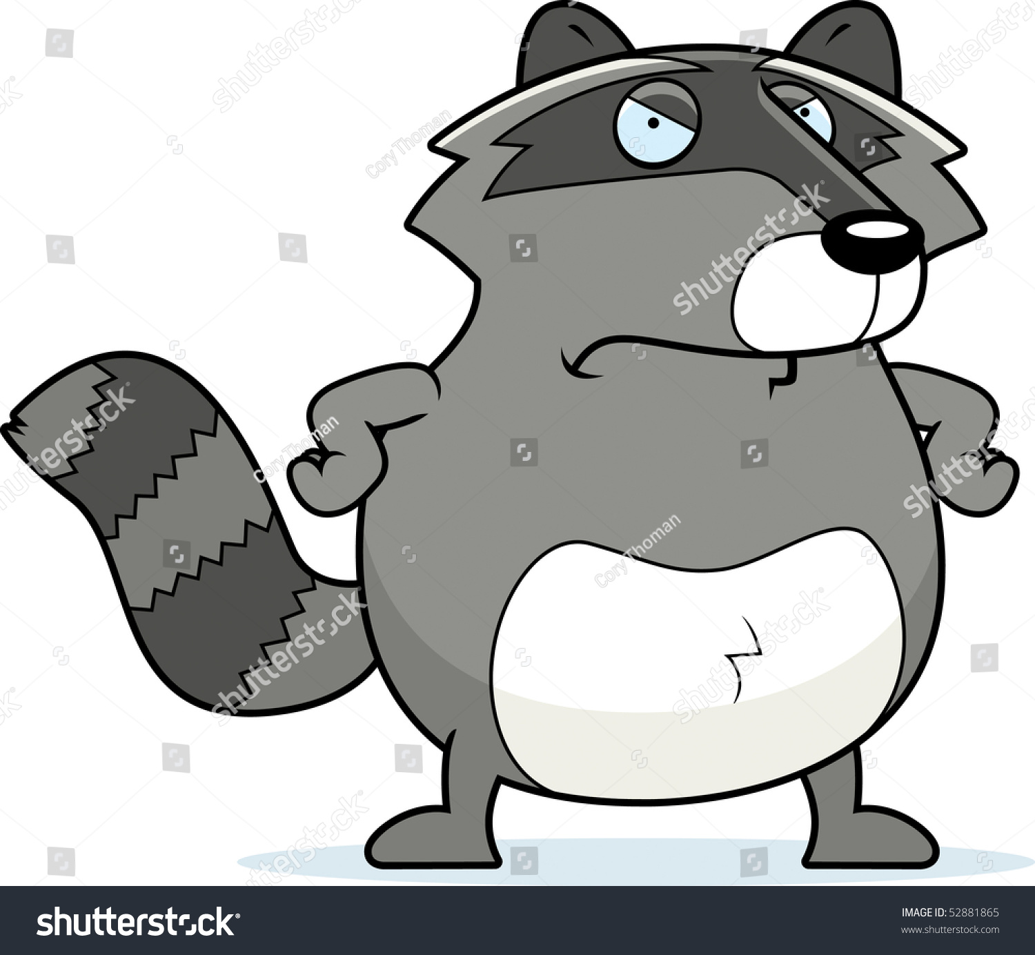 Cartoon Raccoon Angry Expression Stock Vector 52881865 - Shutterstock