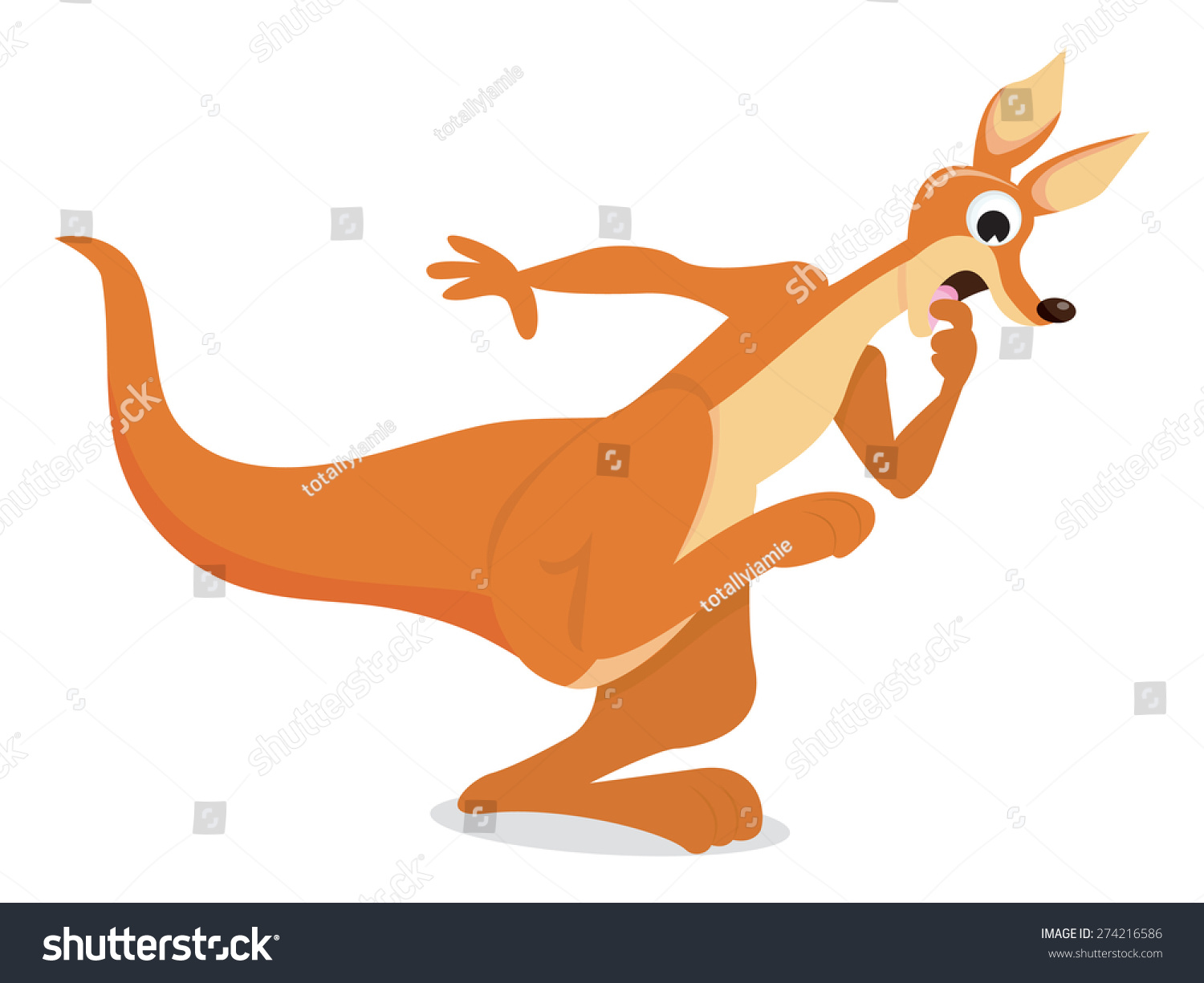 Cartoon Vector Illustration Kangaroo Looking Down Stock Vector (Royalty ...