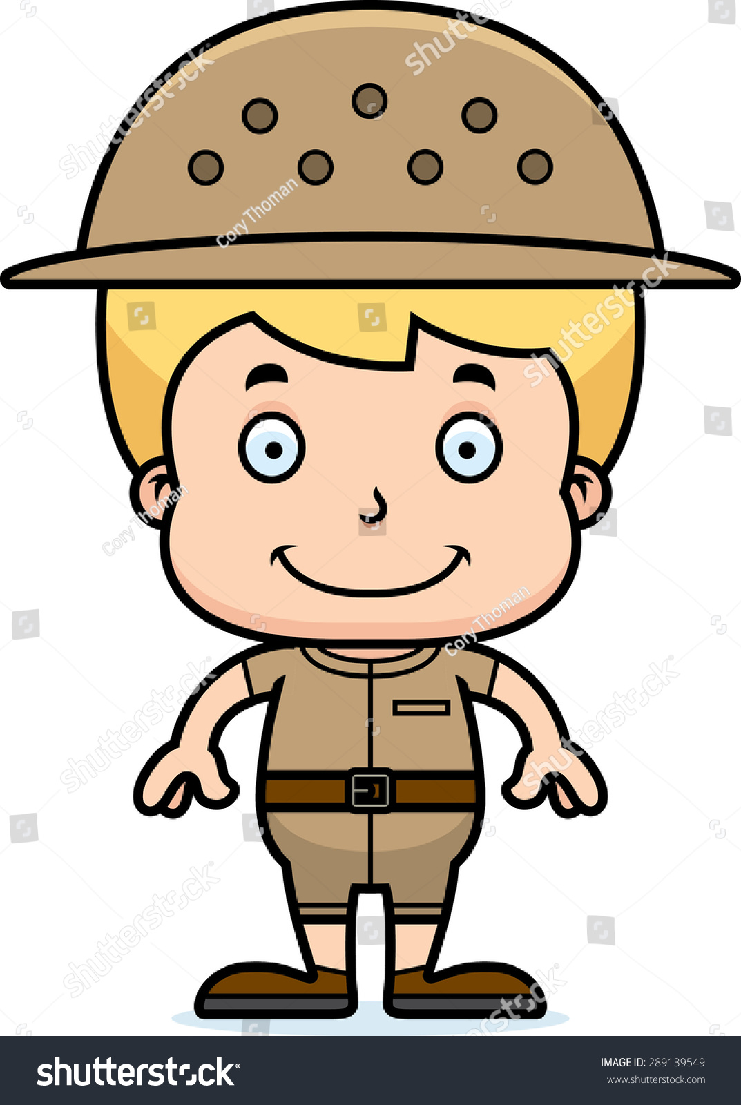 Cartoon Zookeeper Boy Smiling Stock Vector (Royalty Free) 289139549