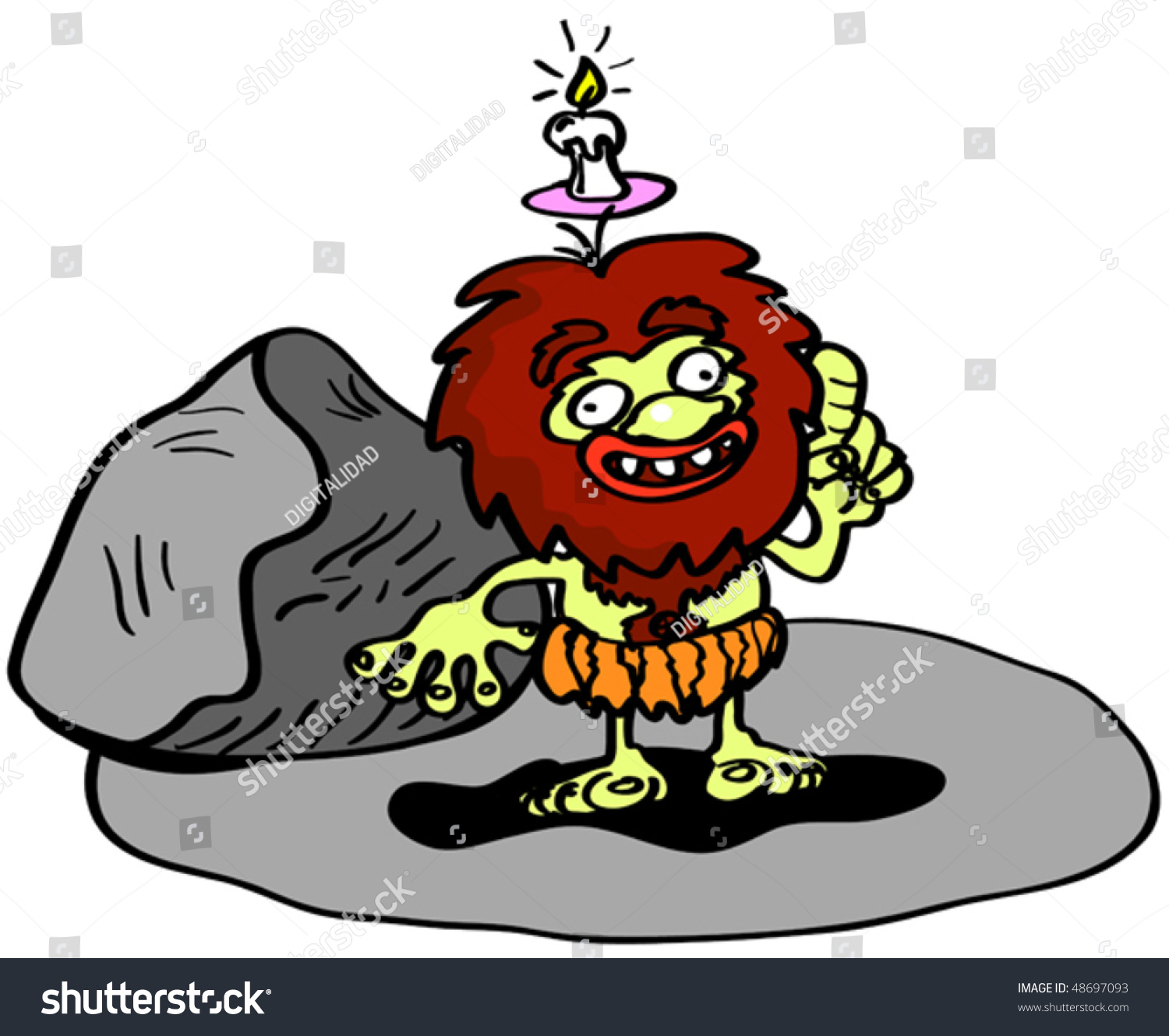 A Caveman Having A Great (For Him) Idea Stock Vector Illustration ...