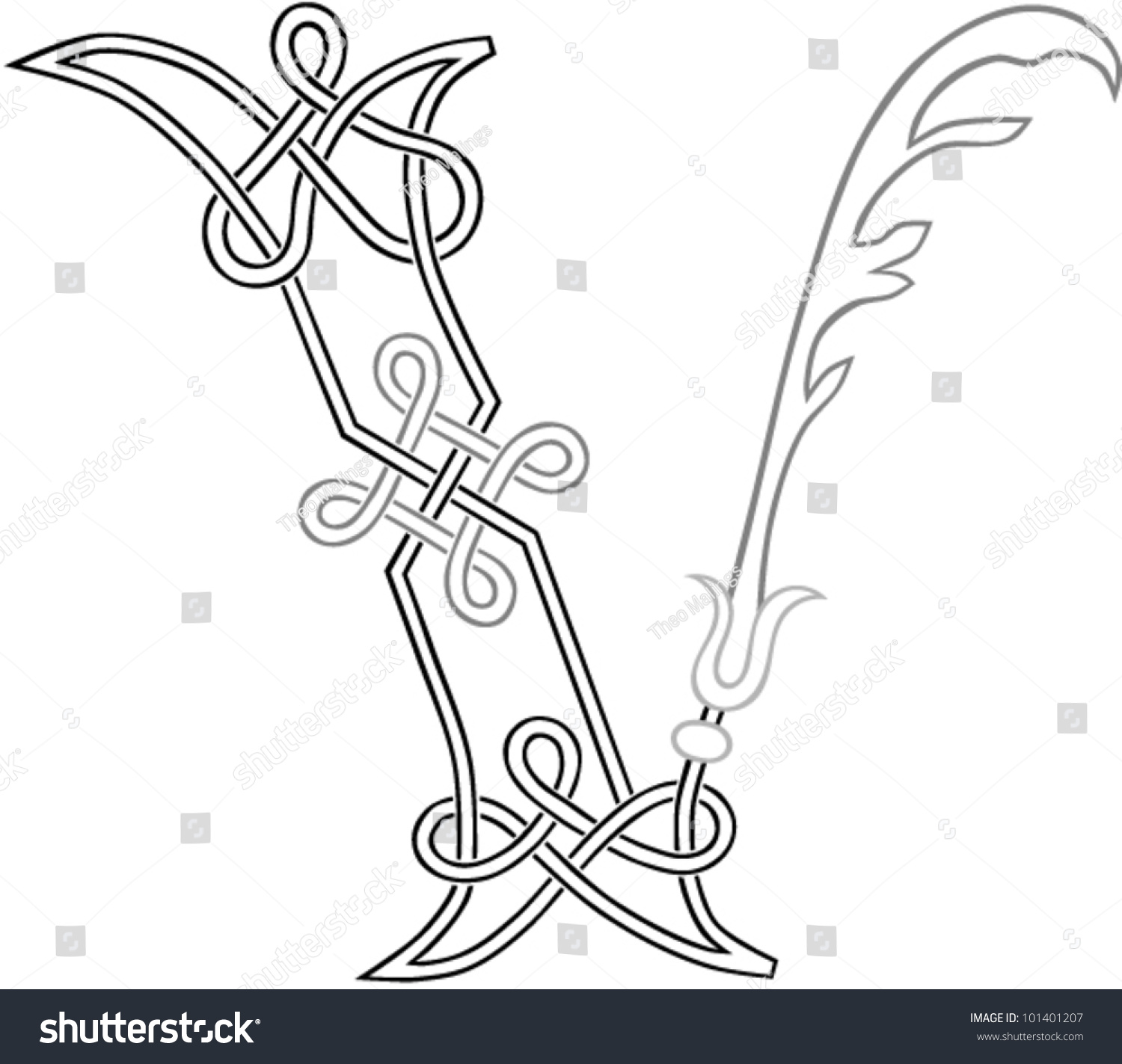 celtic letter v