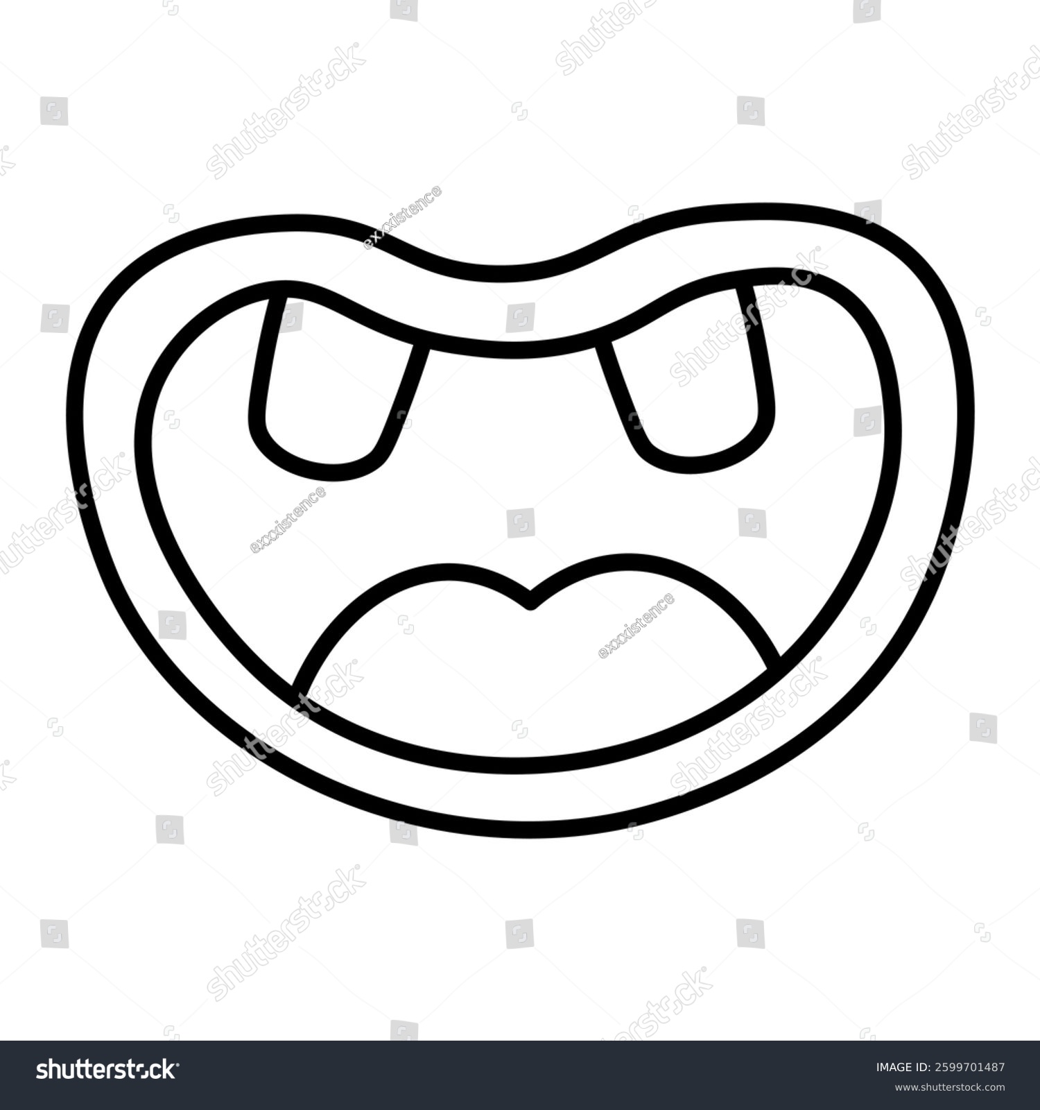 recommend clip art: A cheerful cartoon-style mouth illustration featuring a playful and quirky design. This versatile vector element is perfect for creative projects, emoticons, and fun artistic expressions.