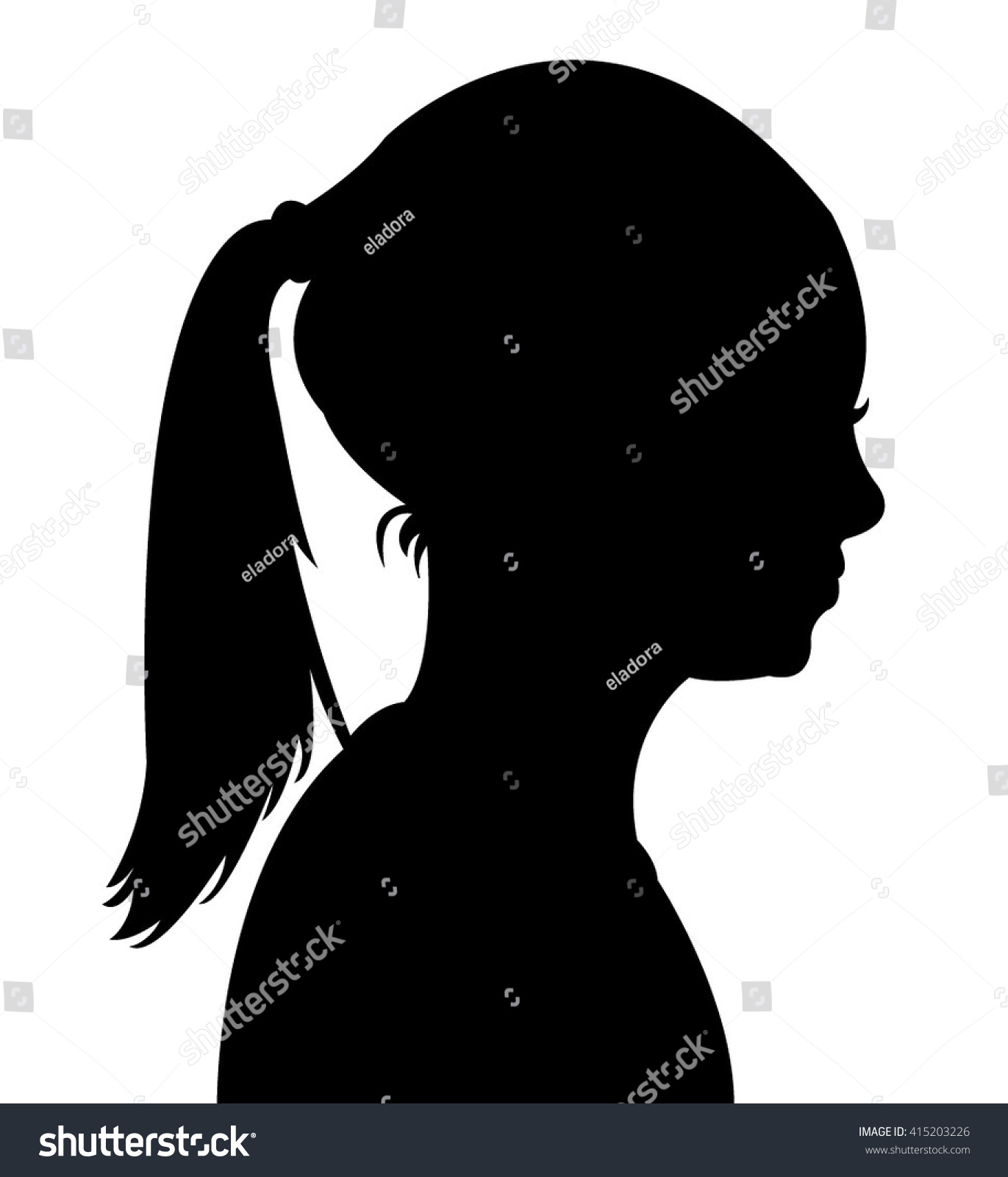 Child Head Silhouette Vector Stock Vector (Royalty Free) 415203226