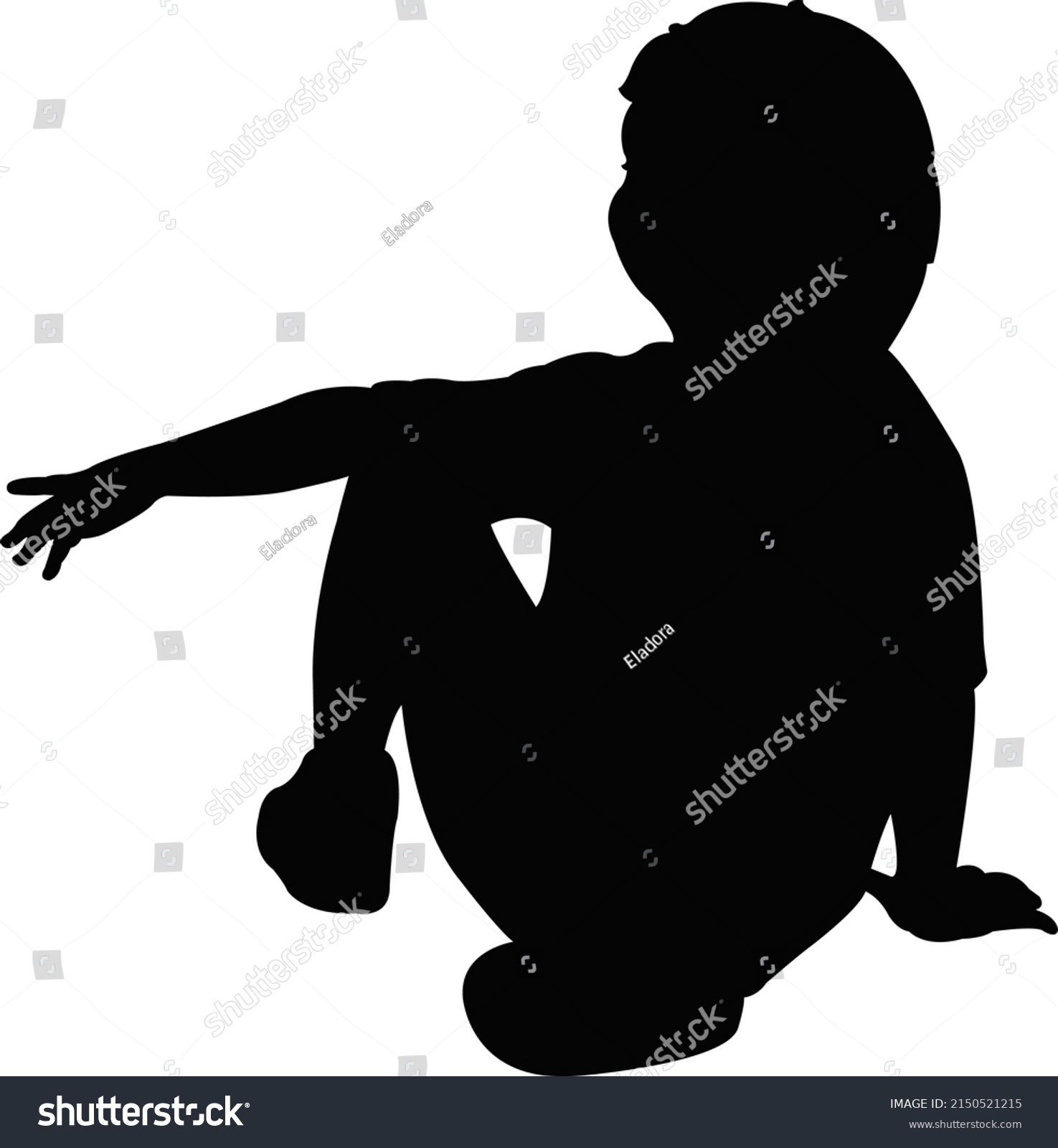 Child Sitting Body Silhouette Vector Stock Vector (Royalty Free ...