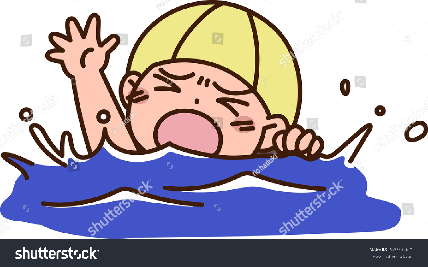 Child Struggling Drown Water Stock Vector (Royalty Free) 1970797625 ...