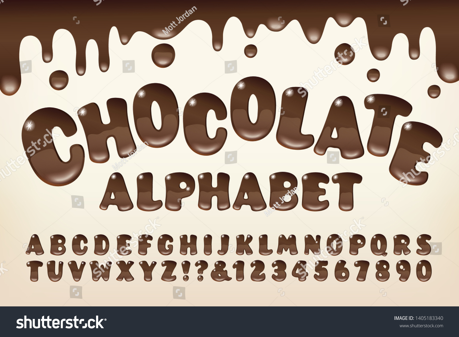 Chocolate Syrup Styled Alphabet Gooey Melted Stock Vector (Royalty Free ...