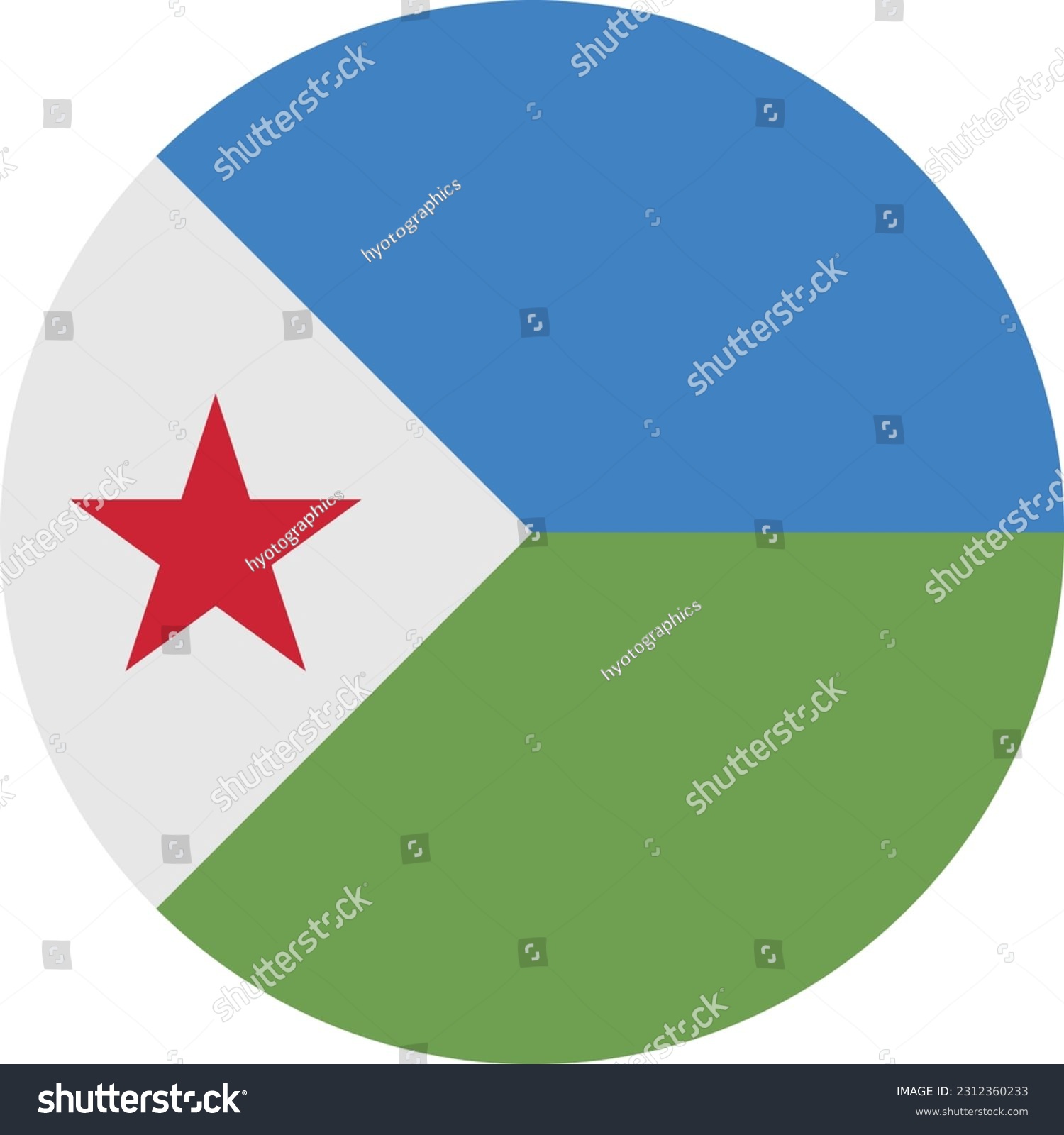 SVG of A Circle Flag of Djibouti on White Background. Vector. EPS File. svg