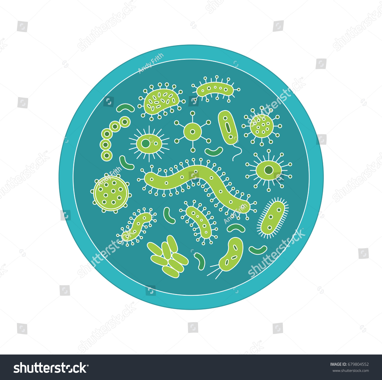 Circle Germs Bacteria Stock Vector 679804552 - Shutterstock