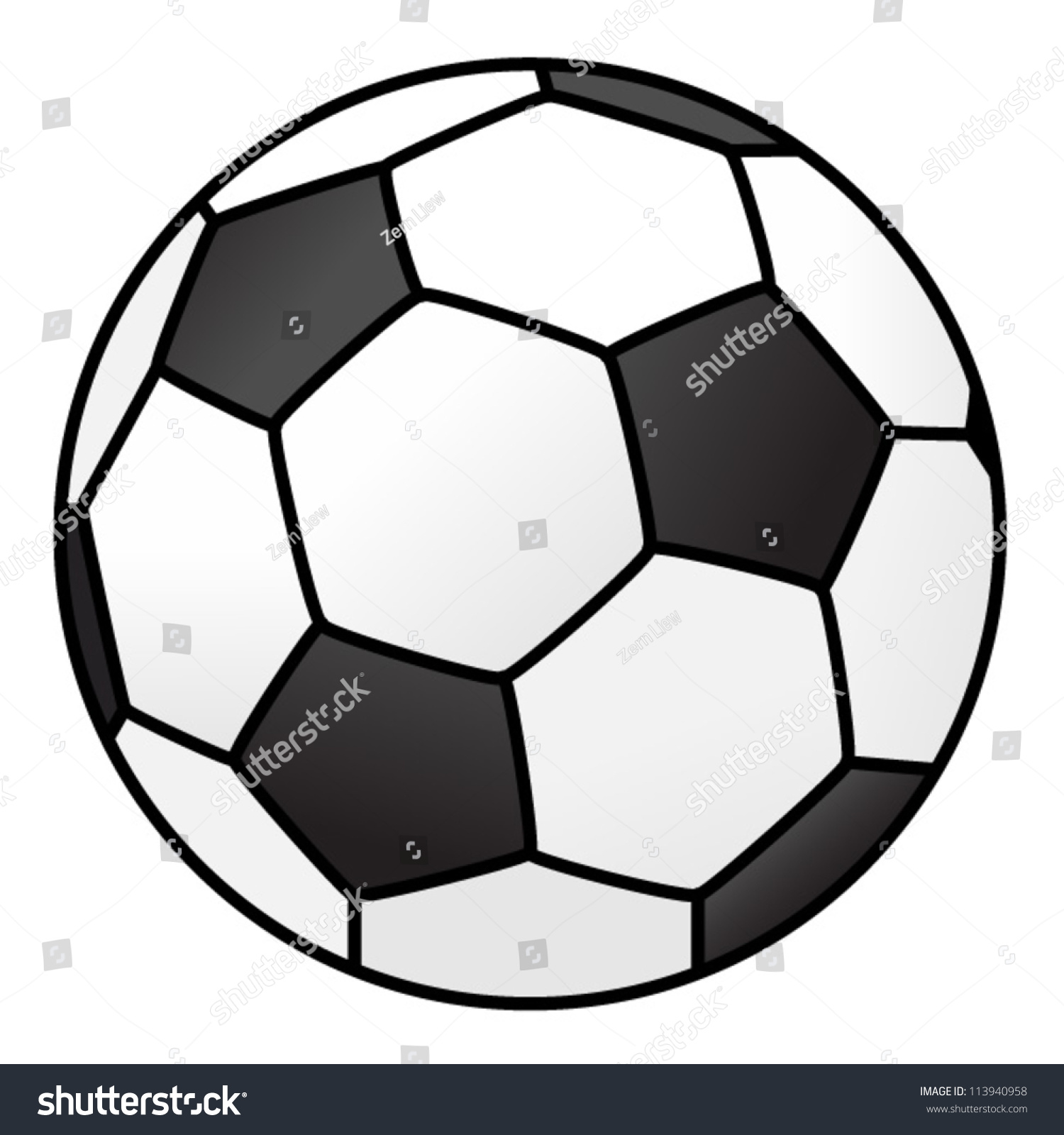 A Classic Black And White Soccer Ball. Stock Vector 113940958 ...