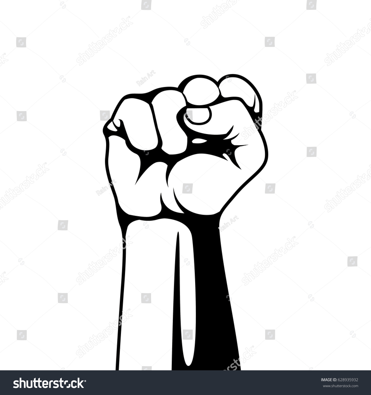 Clenched Fist Held High Protest Stock Vector Royalty Free 628935932 Shutterstock 