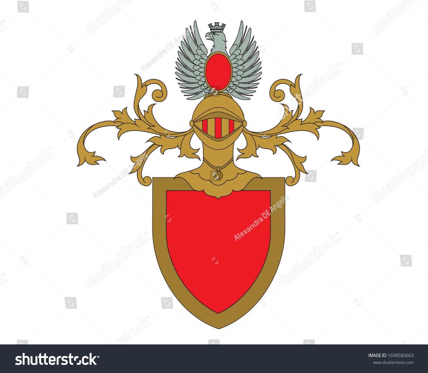 Coat Arms Crest Heraldic Medieval Knight Stock Vector (Royalty Free ...