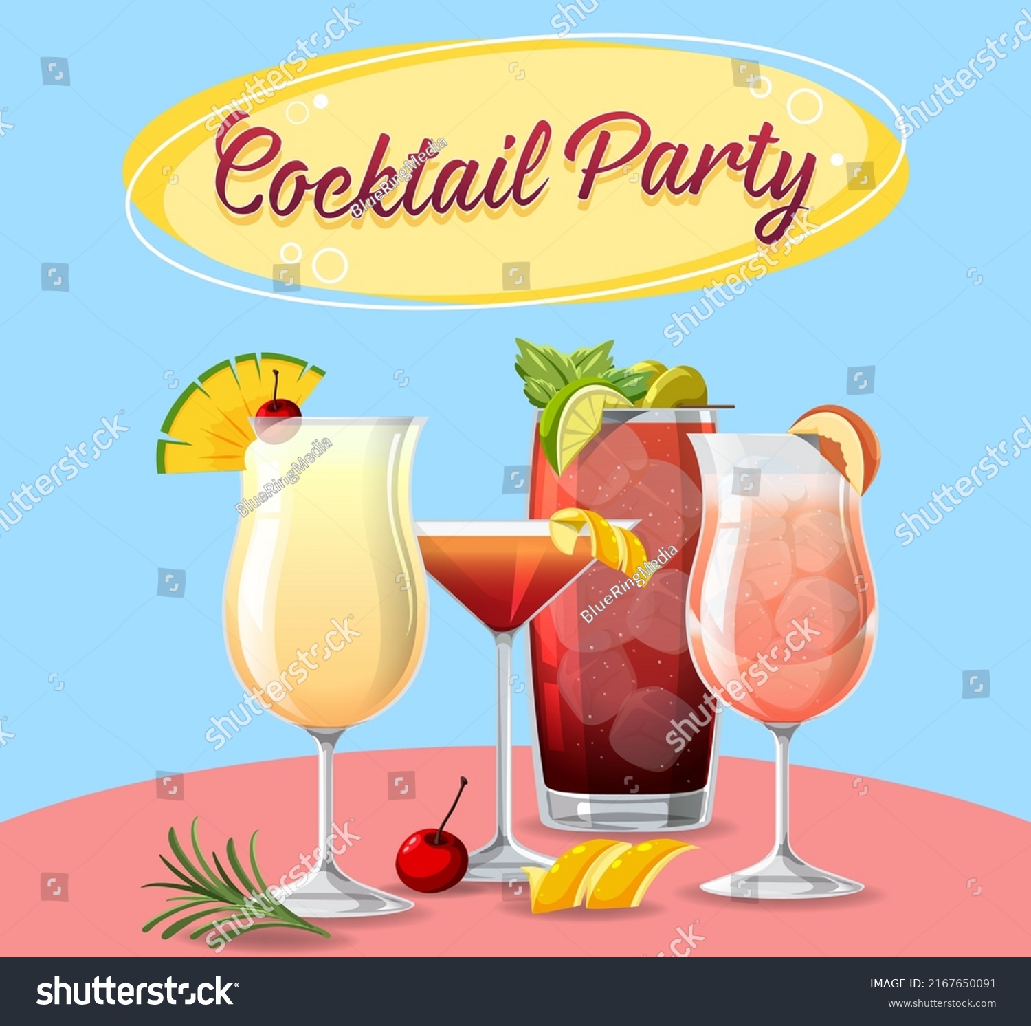 Cocktail Party Comic Background Illustration Stock Vector (royalty Free 