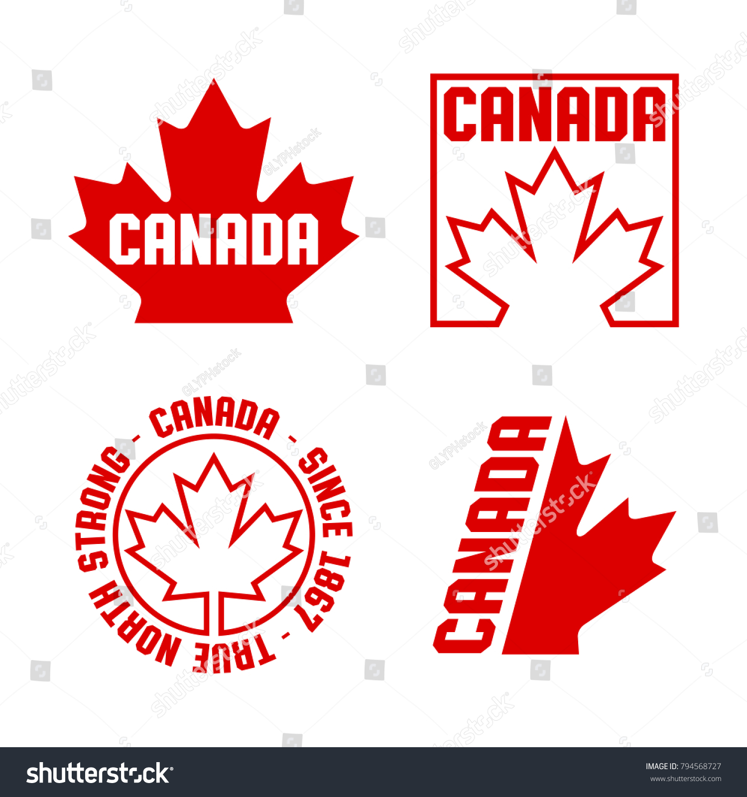 Collection Canadian Crests Badges Vector Format Stock Vector (Royalty ...