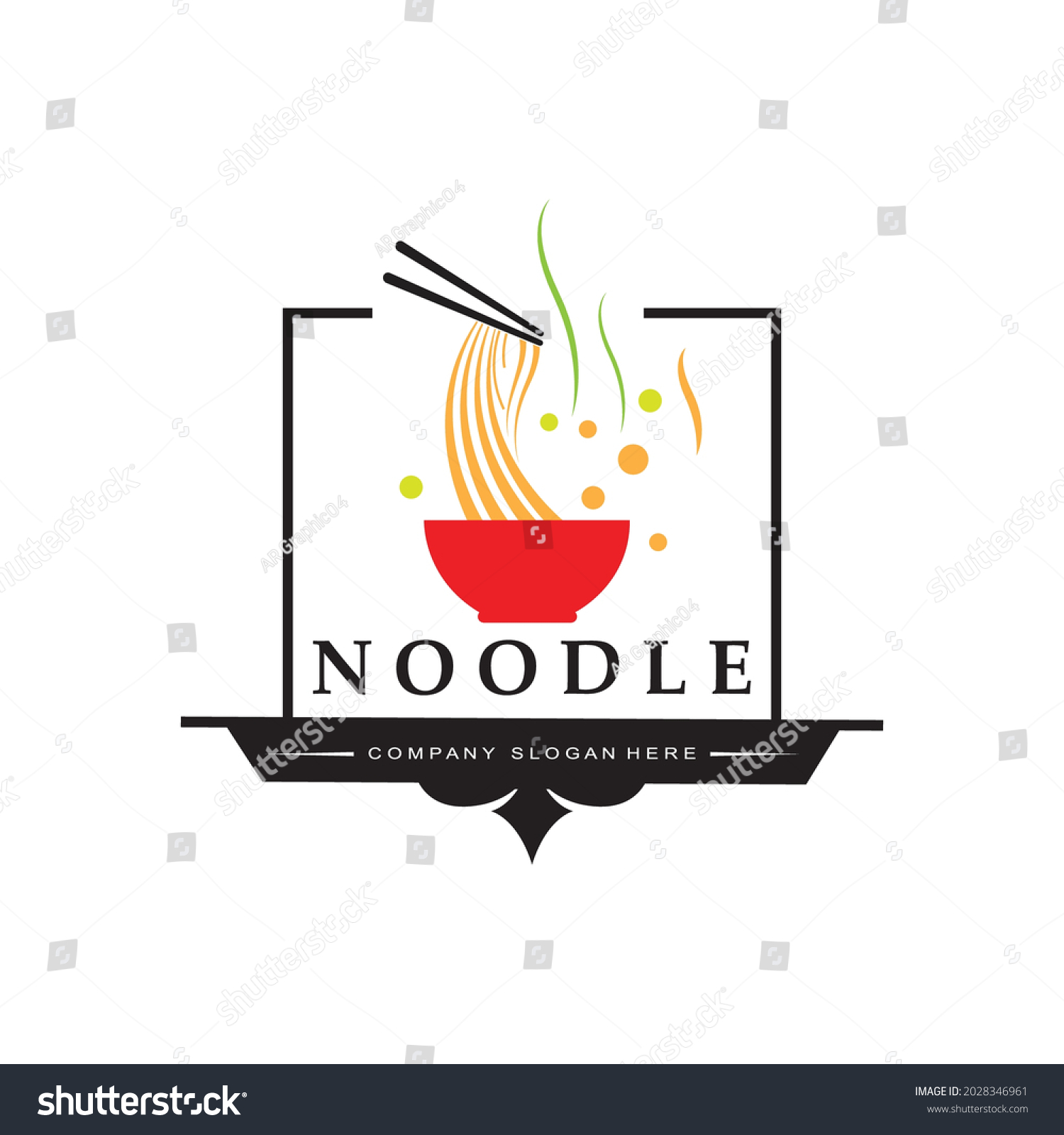 Collection Noodle Logo Inspiration Chinese Food Stock Vector (Royalty ...