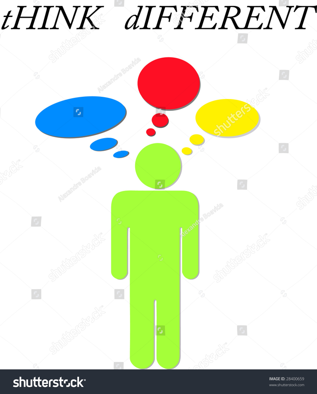 Conceptual Symbol Person Thinking Different Way Stock Vector Royalty Free