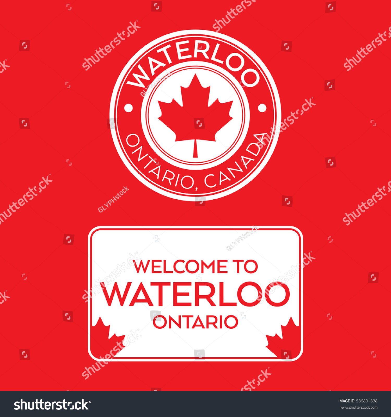 Crest Sign Waterloo Ontario Canada Stock Vector (Royalty Free