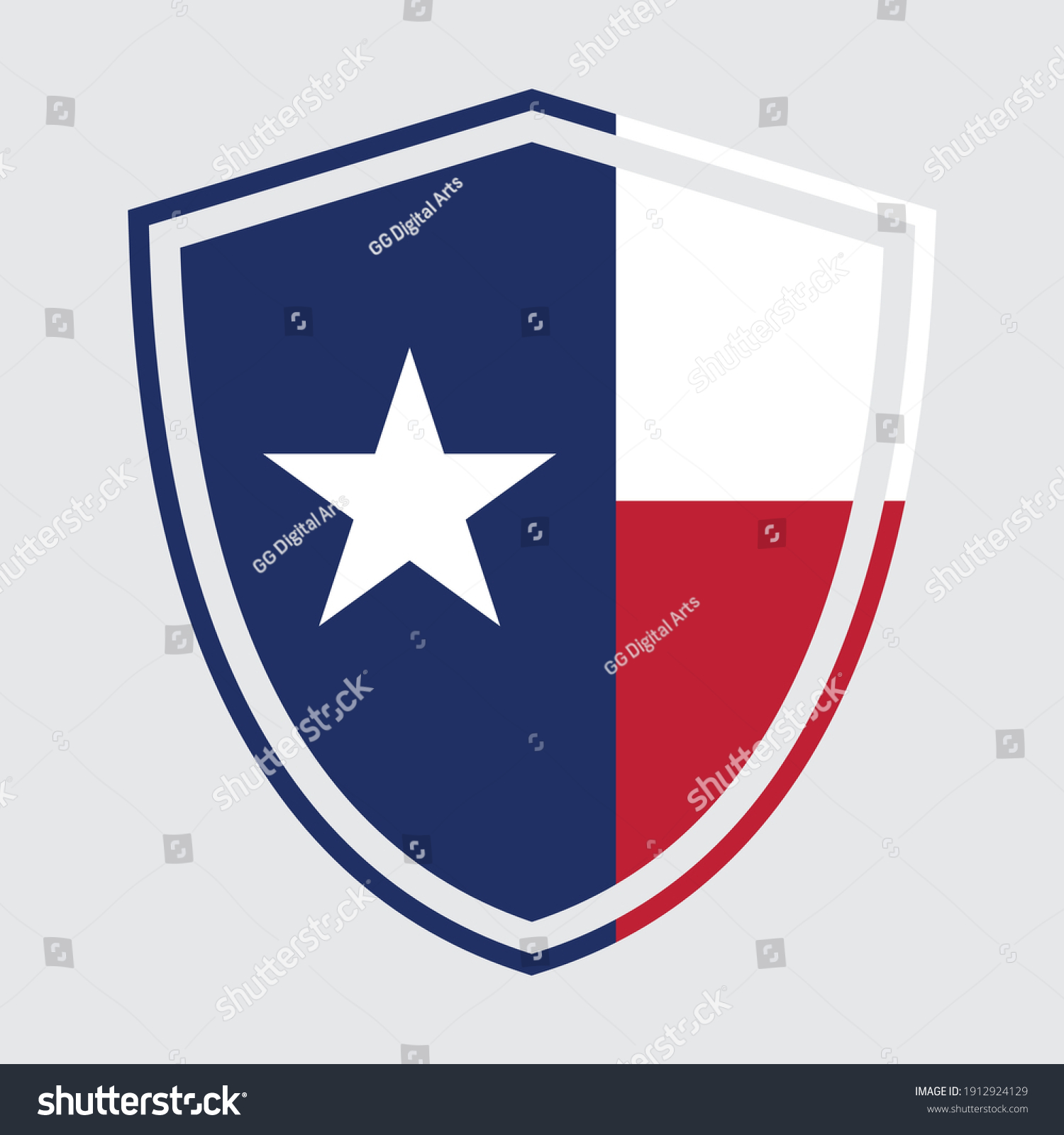 SVG of A crest with the flag of Texas. svg