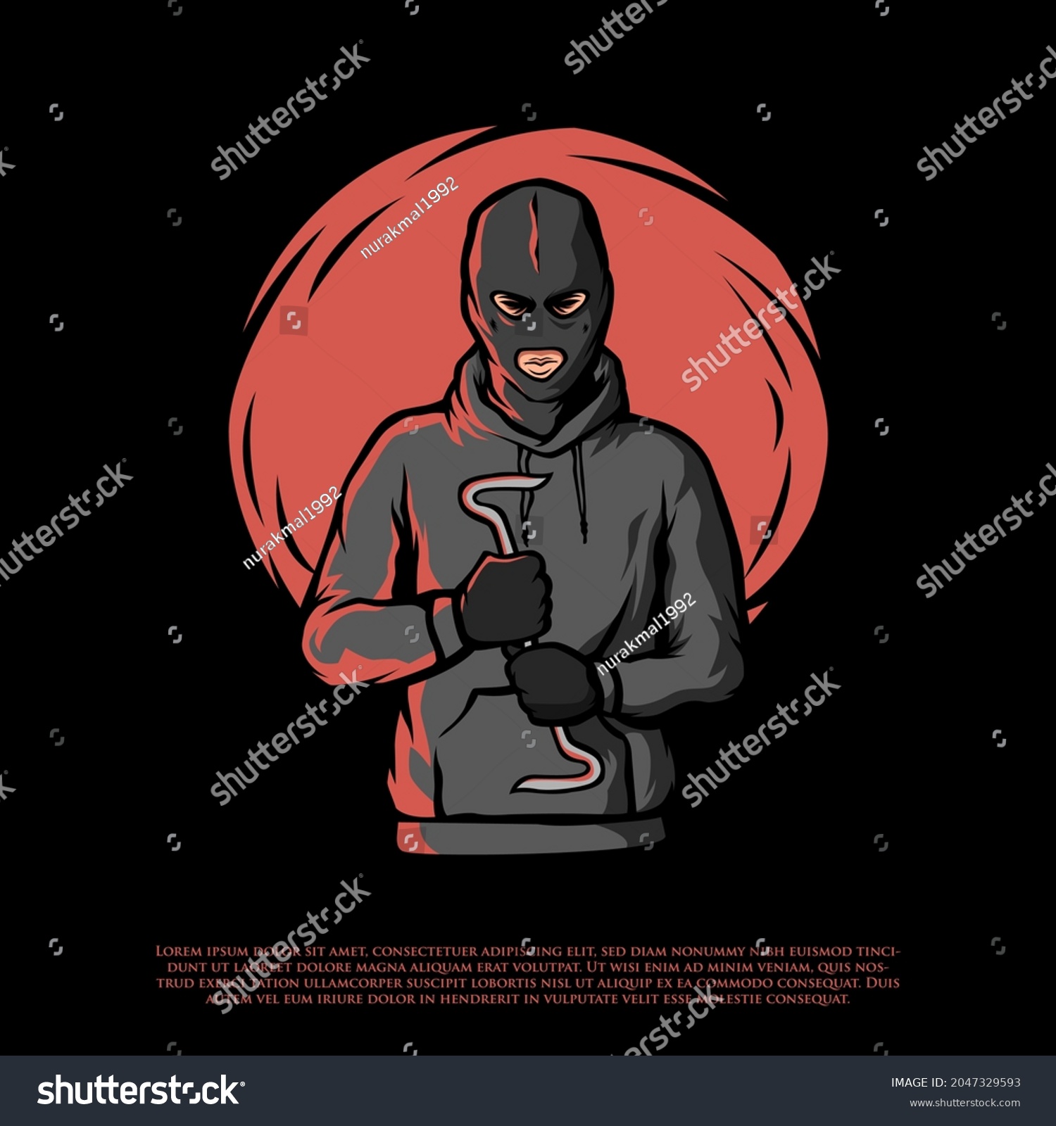 Criminal Face Mask Illustration Stock Vector (Royalty Free) 2047329593