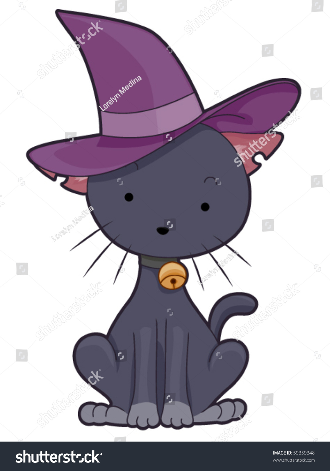 Cartoon what cat wears a purple hat new photo Cartoon what cat wears a purple hat catalog photo