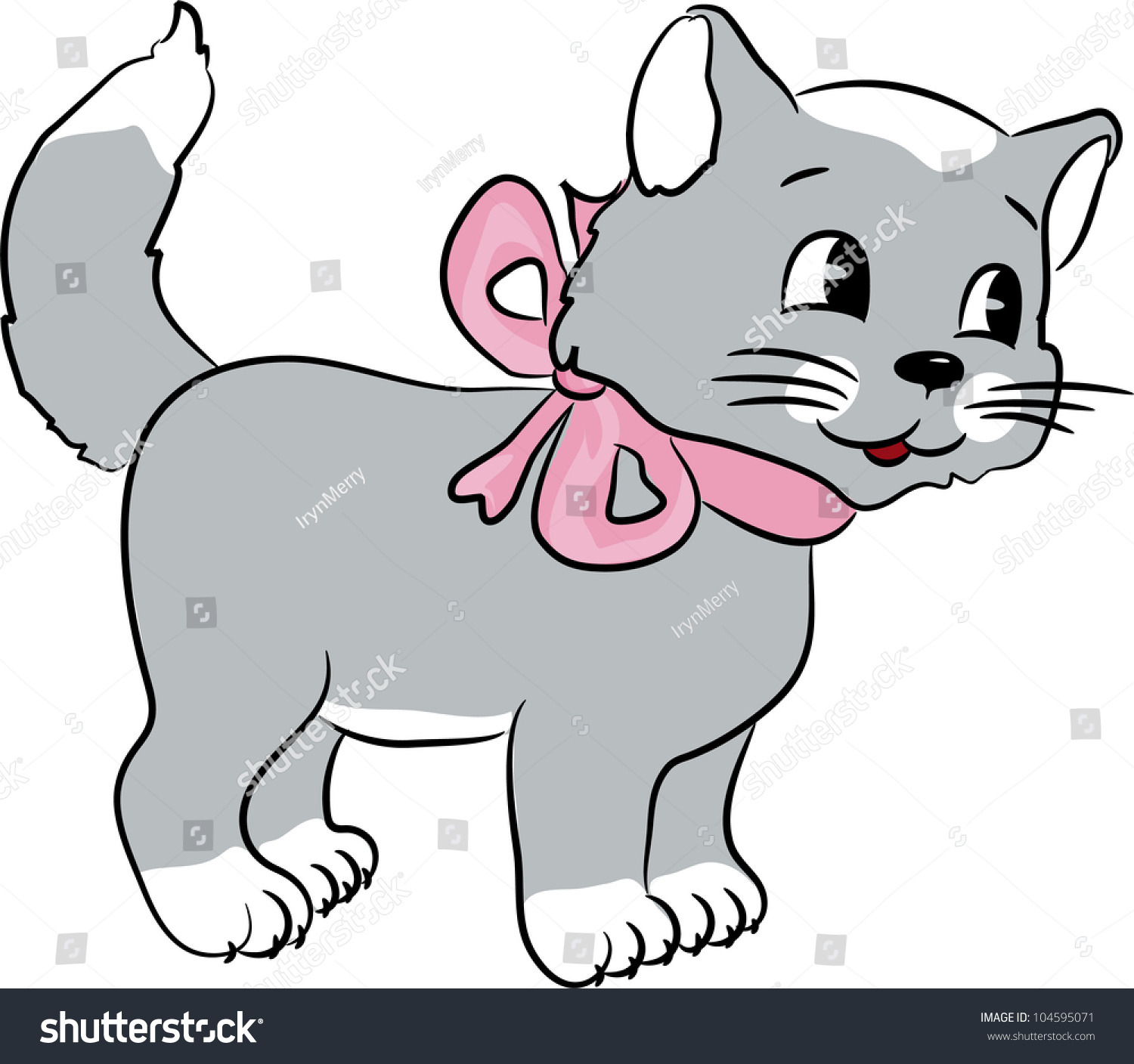 Cute Cartoon Cat Vector Illustration 104595071