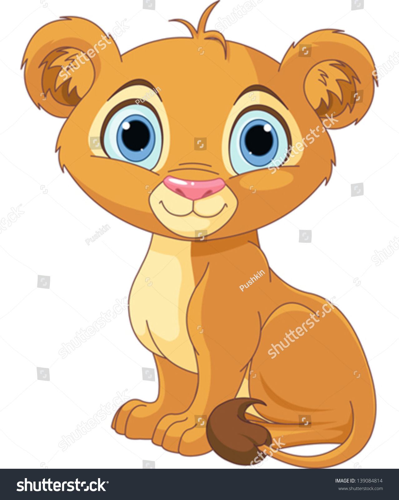 A Cute Character Lion King Cub Stock Vector Illustration 139084814 ...