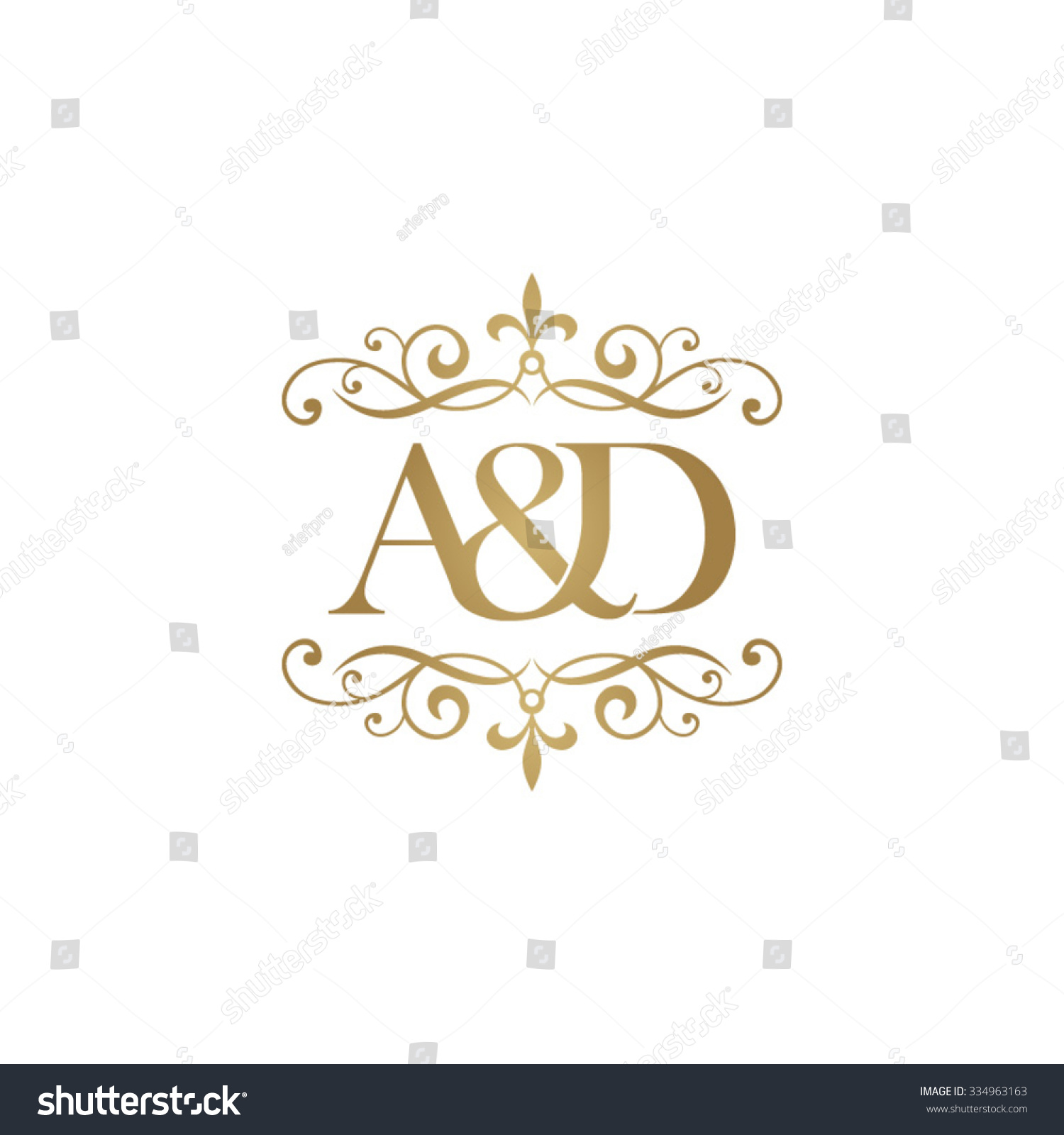 Ad Initial Logo Ornament Ampersand Monogram Stock Vector (Royalty Free ...