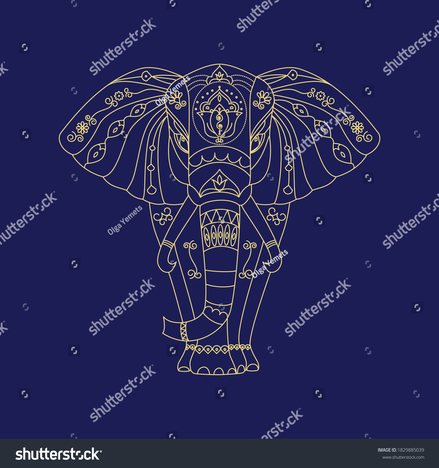 SVG of A decorative image of an elephant to illustrate an Indian theme. svg