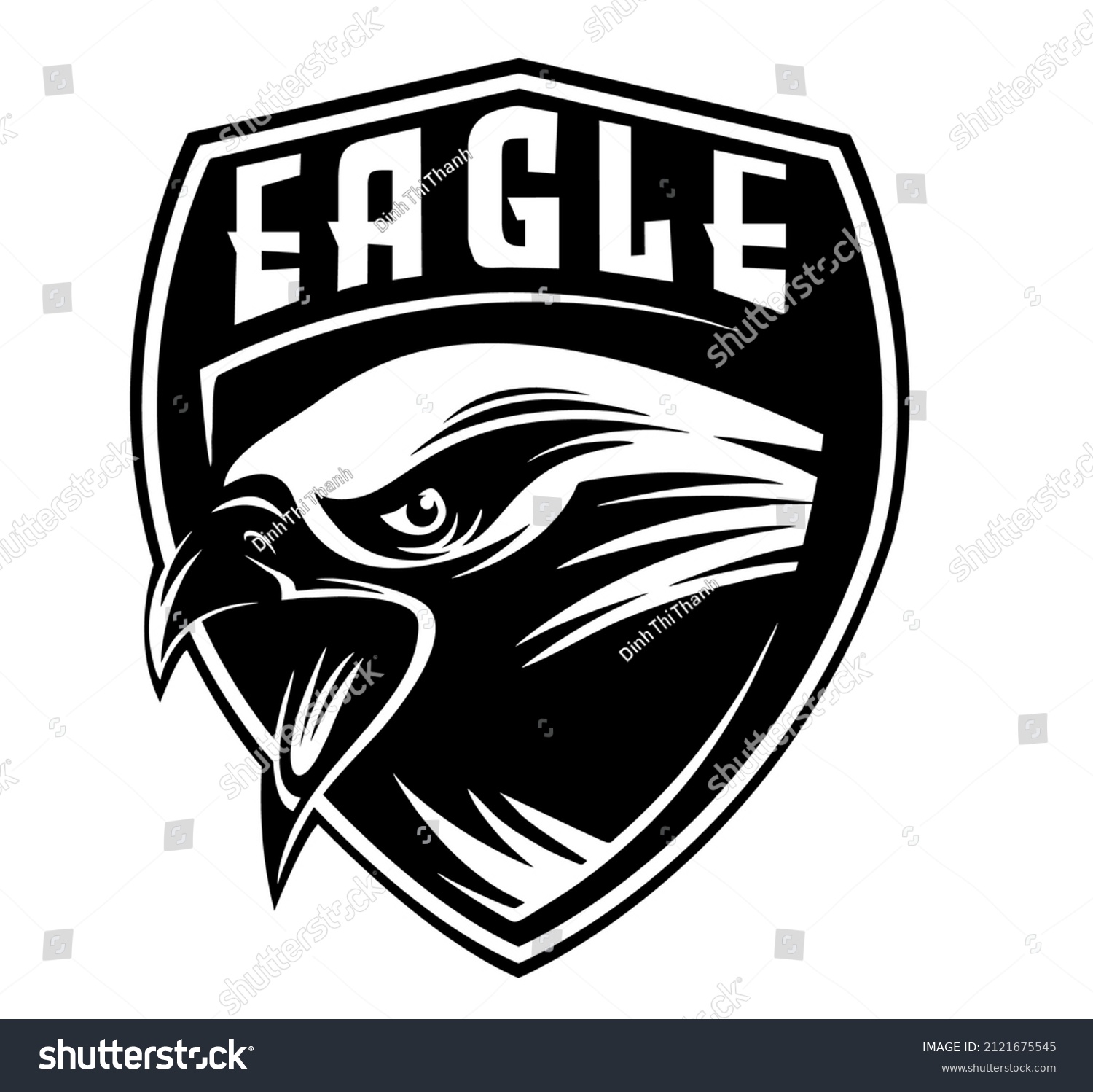 Design Logo Angry Eagle Stock Vector (Royalty Free) 2121675545 ...