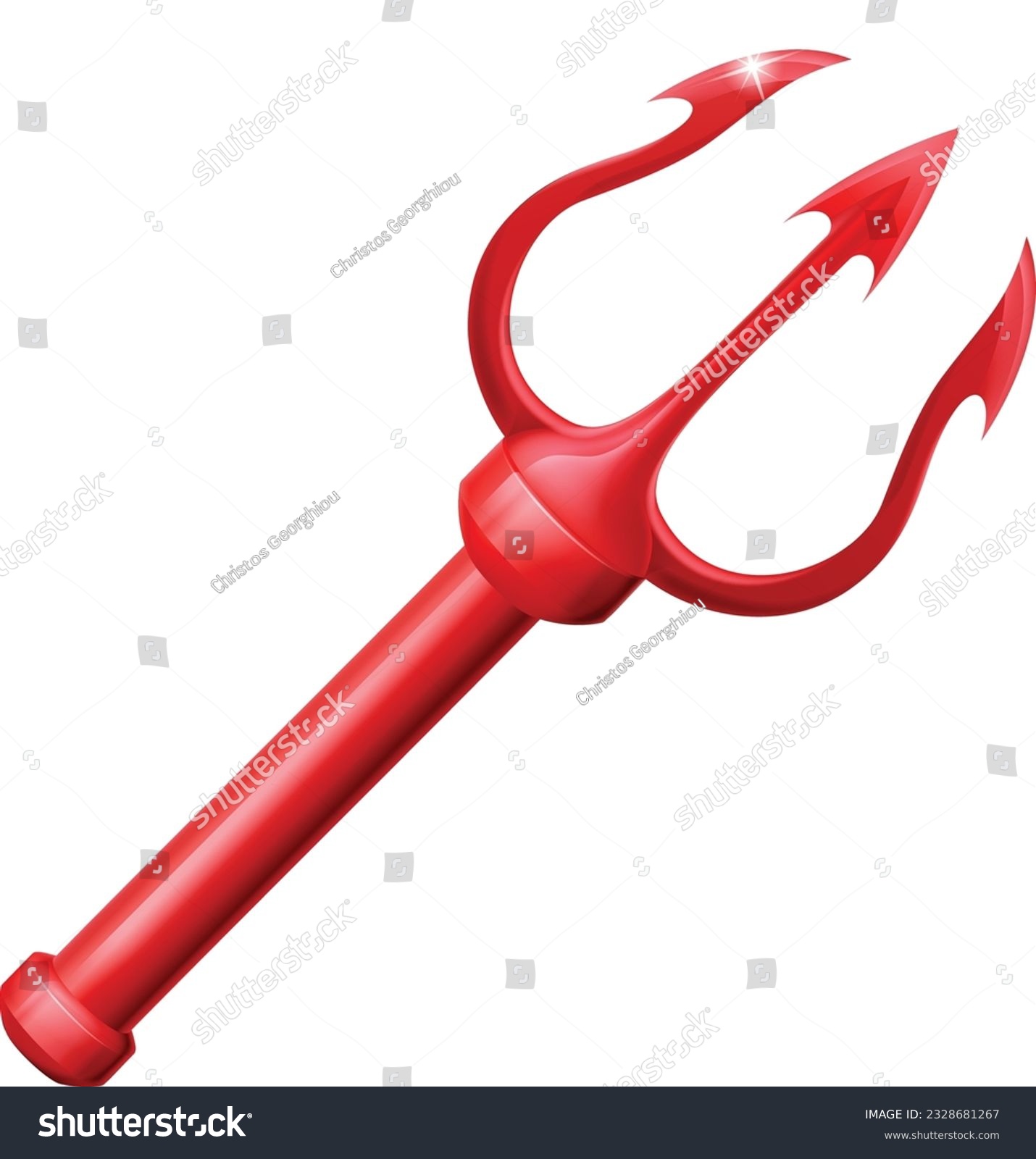 SVG of A devil trident or pitchfork pitch fork cartoon icon svg