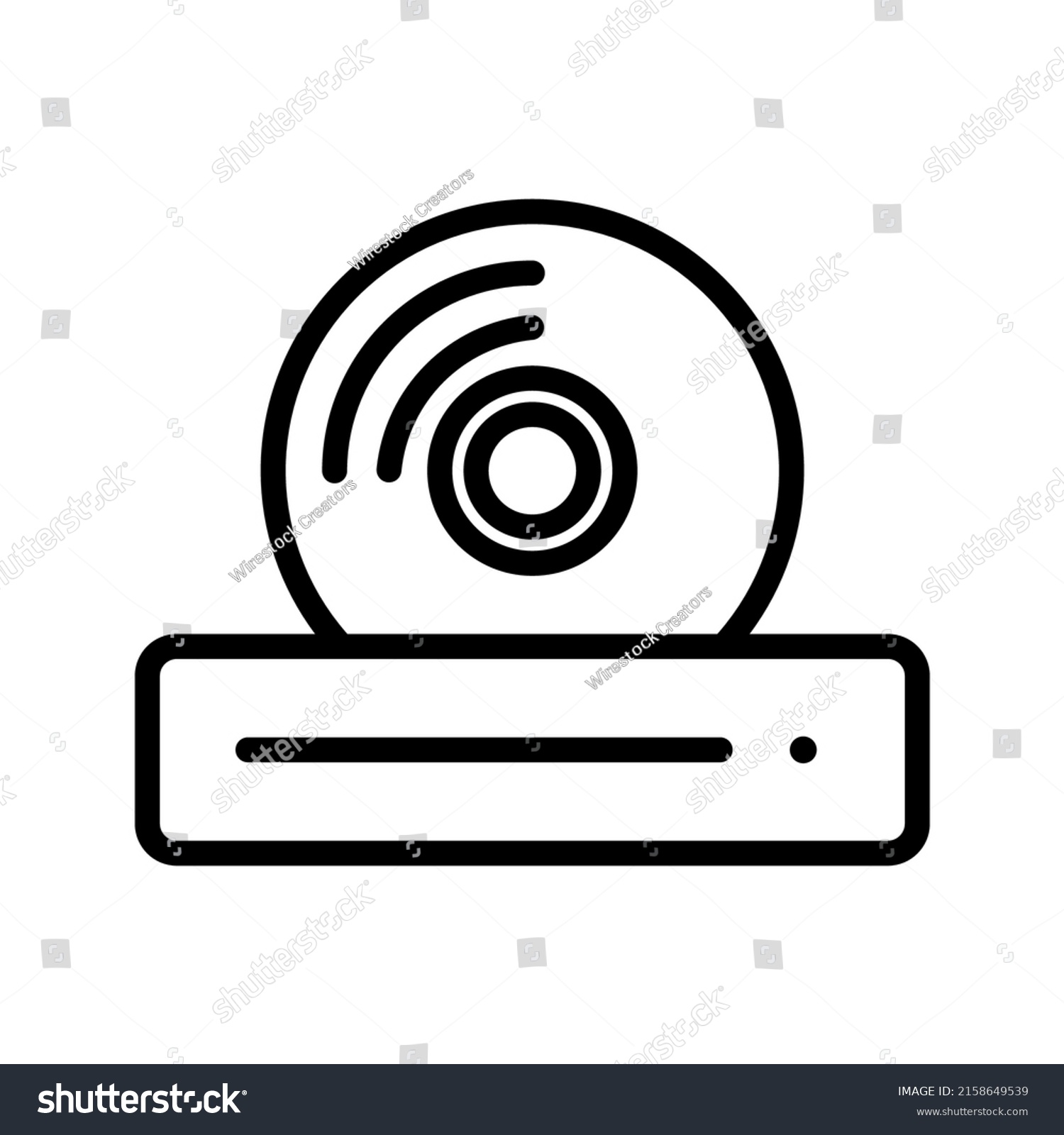 Digital Vector Illustration Black Cd Player Stock Vector (Royalty Free