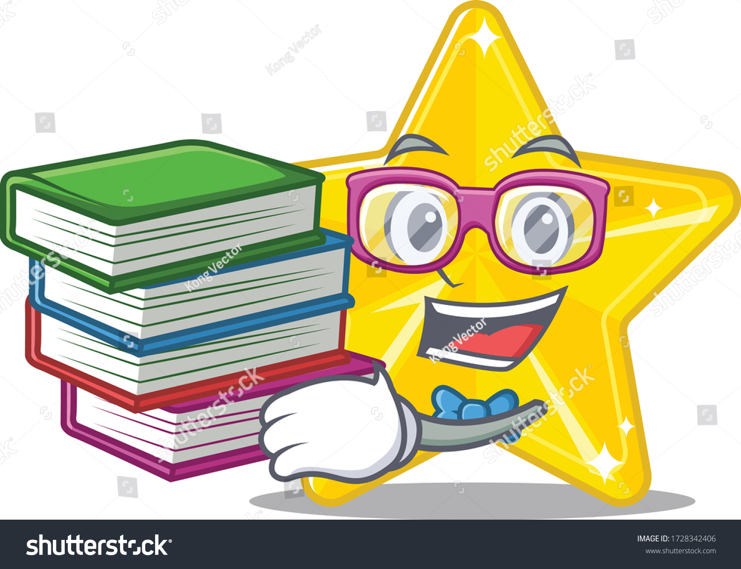 Diligent Student Shiny Star Mascot Design Stock Vector (Royalty Free ...