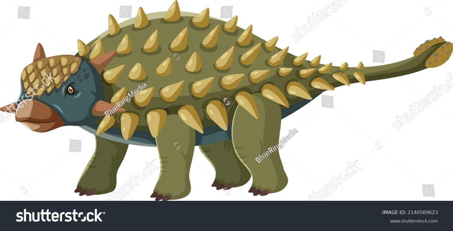 Dinosaur Ankylosaurus On White Background Illustration Stock Vector ...