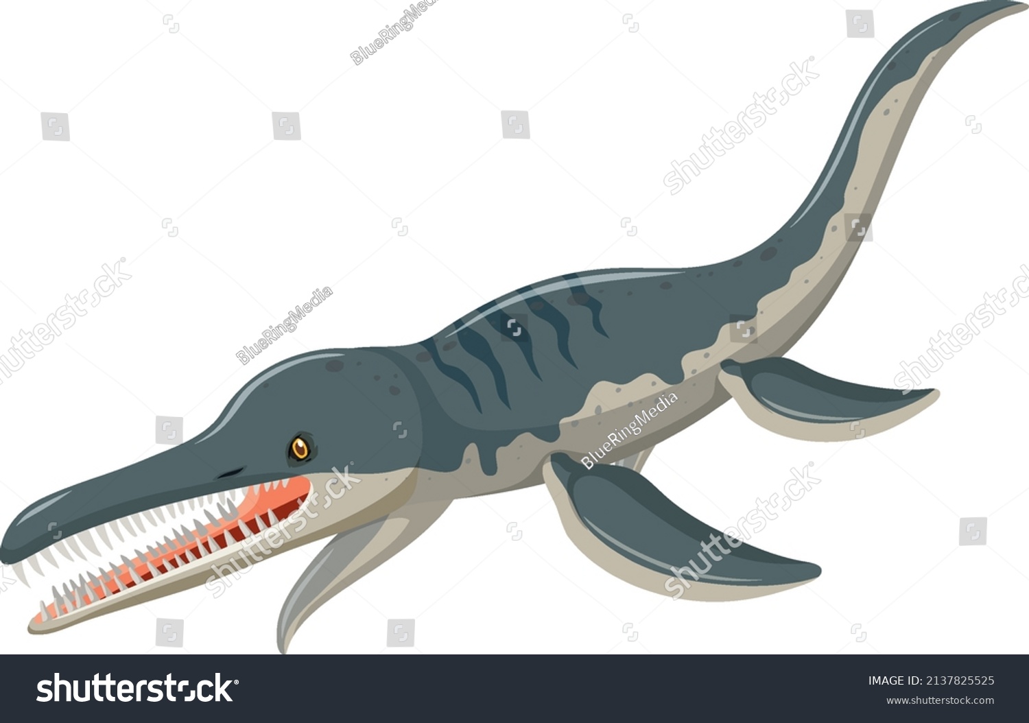 Dinosaur Liopleurodon On White Background Illustration Stock Vector ...