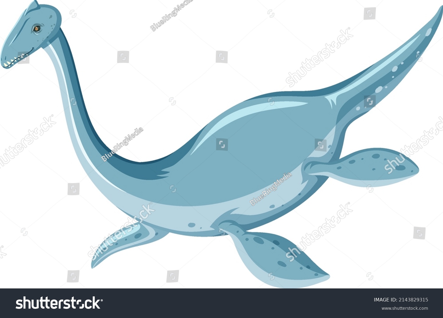 Dinosaur Plesiosaurus On White Background Illustration Stock Vector ...