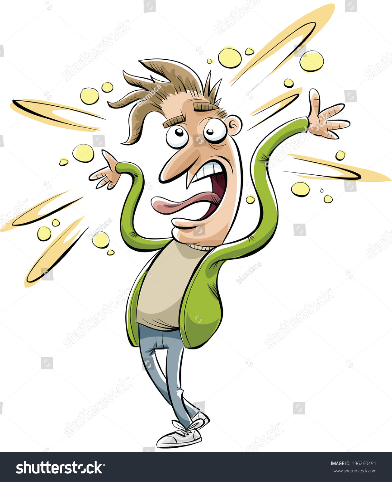 A Dizzy Man With His Confused Head Spinning. Stock Vector Illustration ...