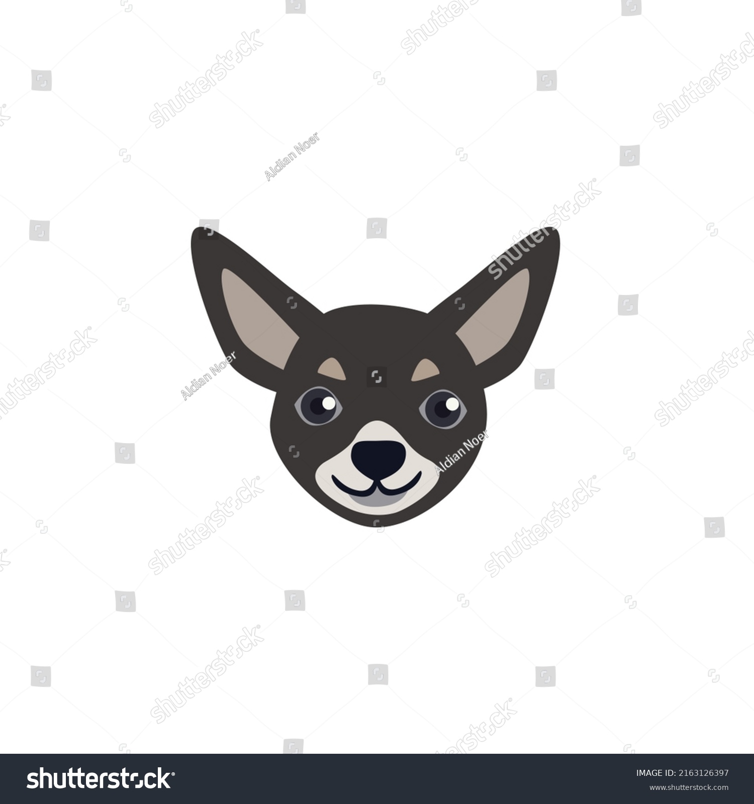 Dog Head Vector Illustration Stock Vector (Royalty Free) 2163126397 ...