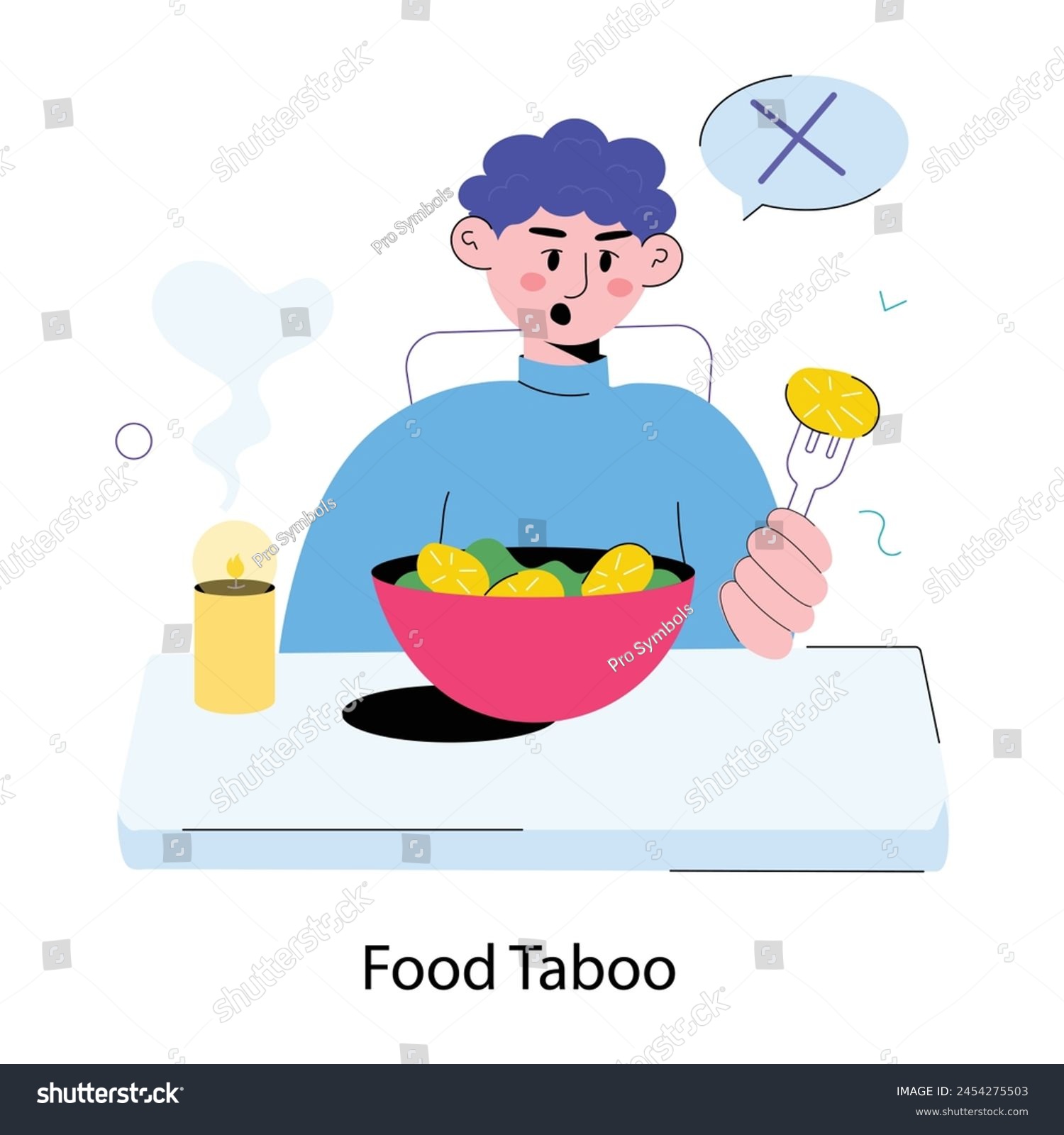 SVG of A doodle mini illustration of food taboo  svg