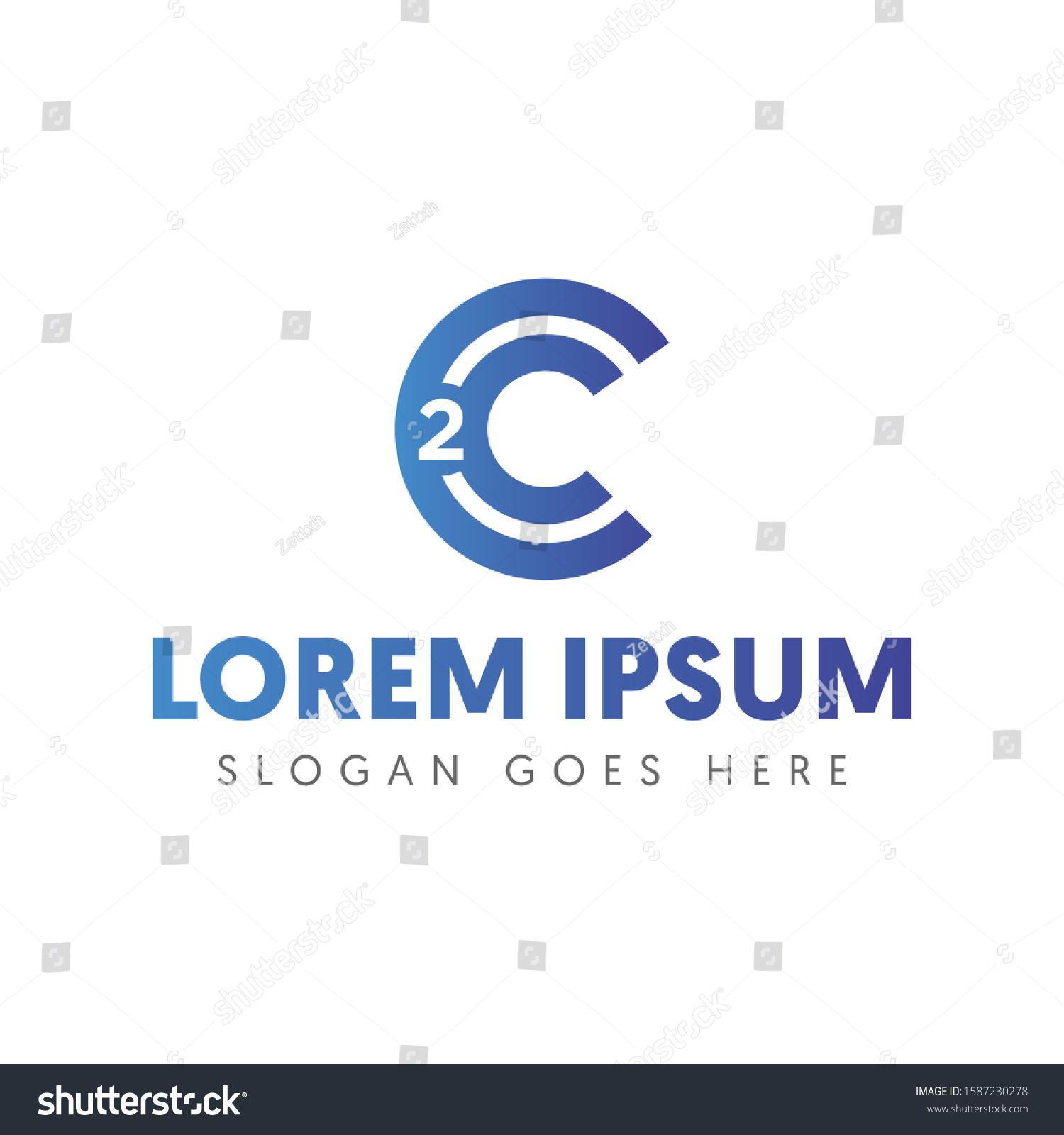 Double Letter C Logo Template Stock Vector (Royalty Free) 1587230278 ...