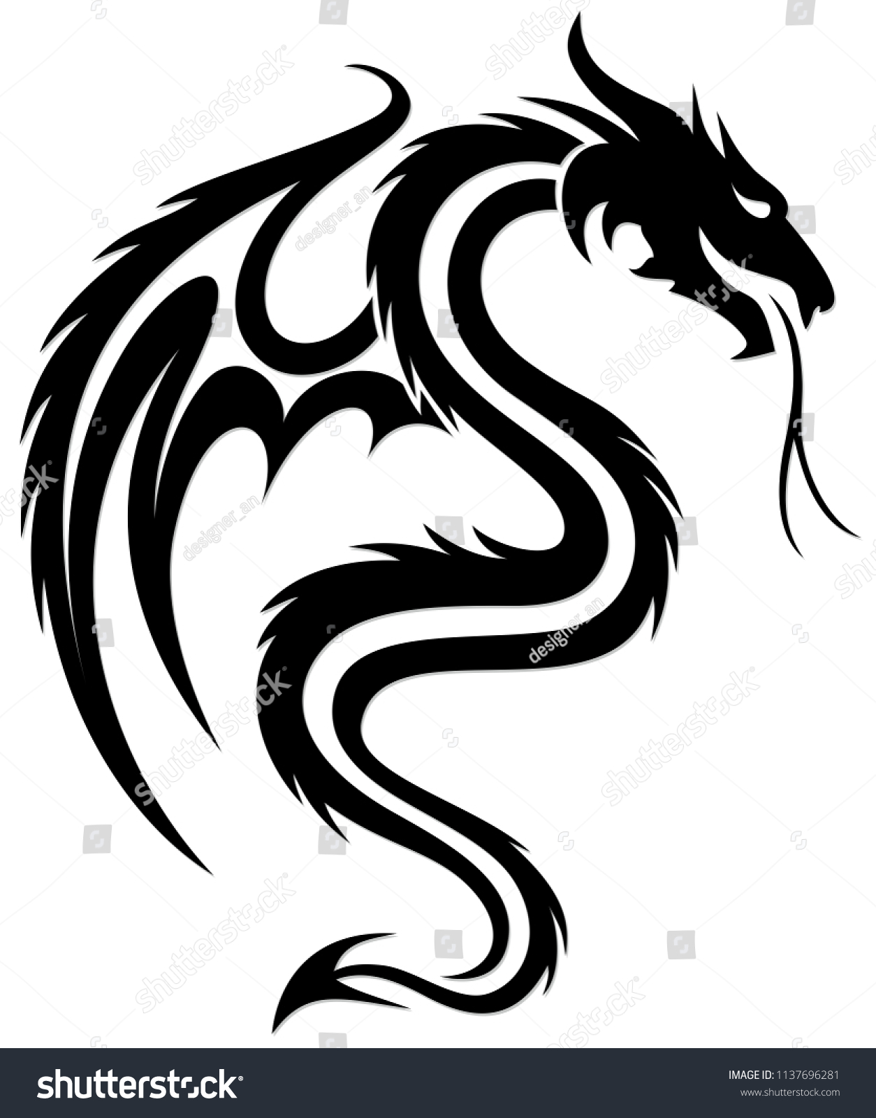 Dragon Symbol Stock Vector (Royalty Free) 1137696281