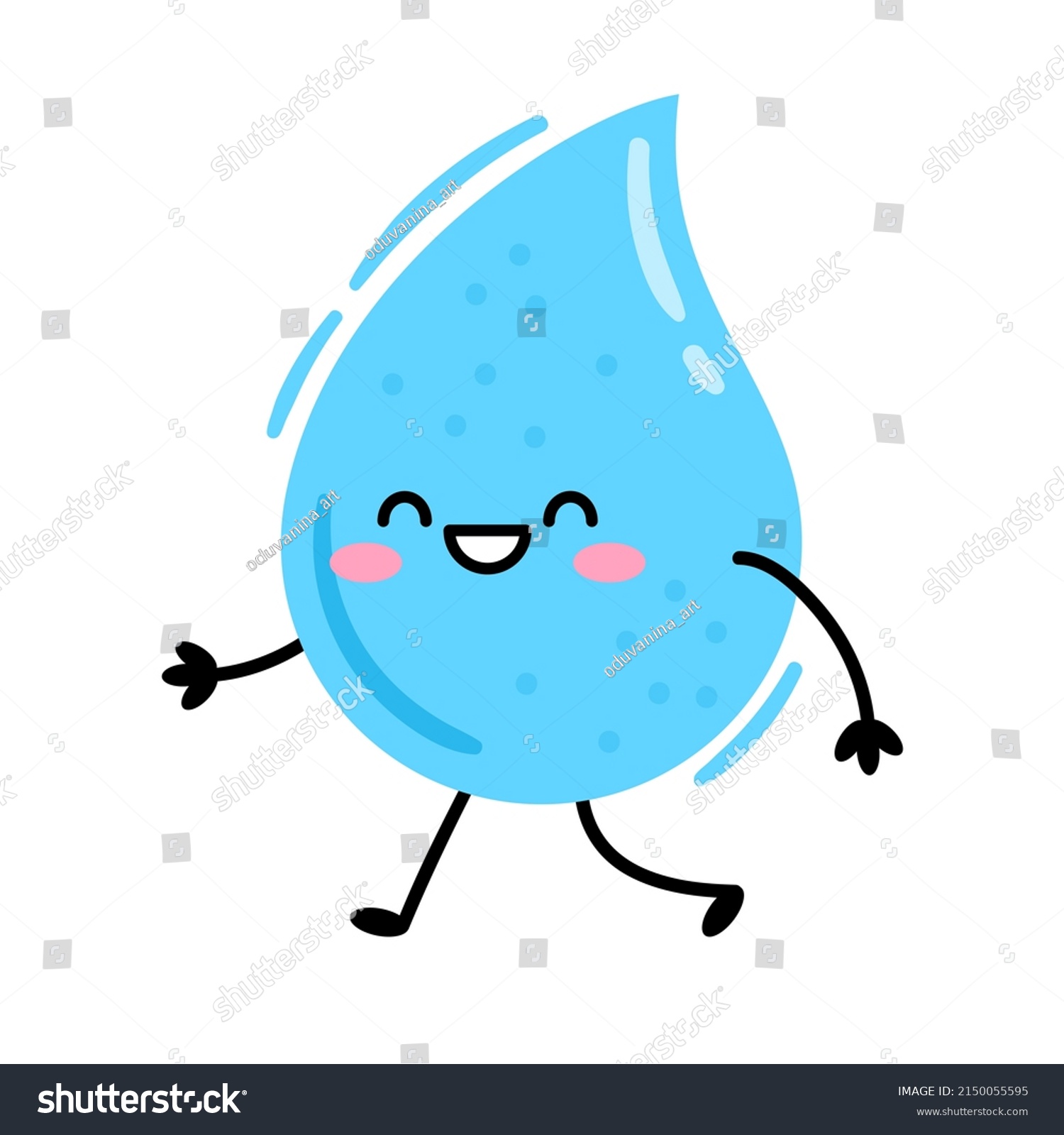 Drop Water Walking Around Cute Cartoon Stock Vector (Royalty Free ...