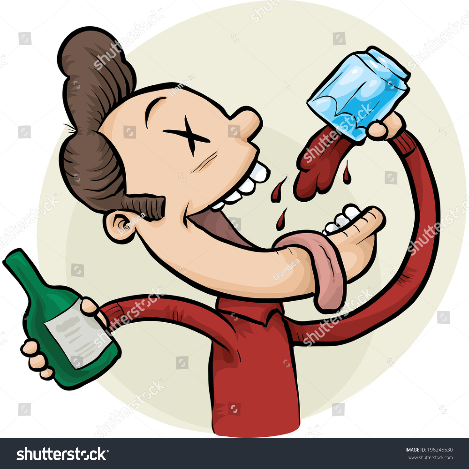 Drunk Cartoon Man Continues Drink More Stock Vector 196245530 ...