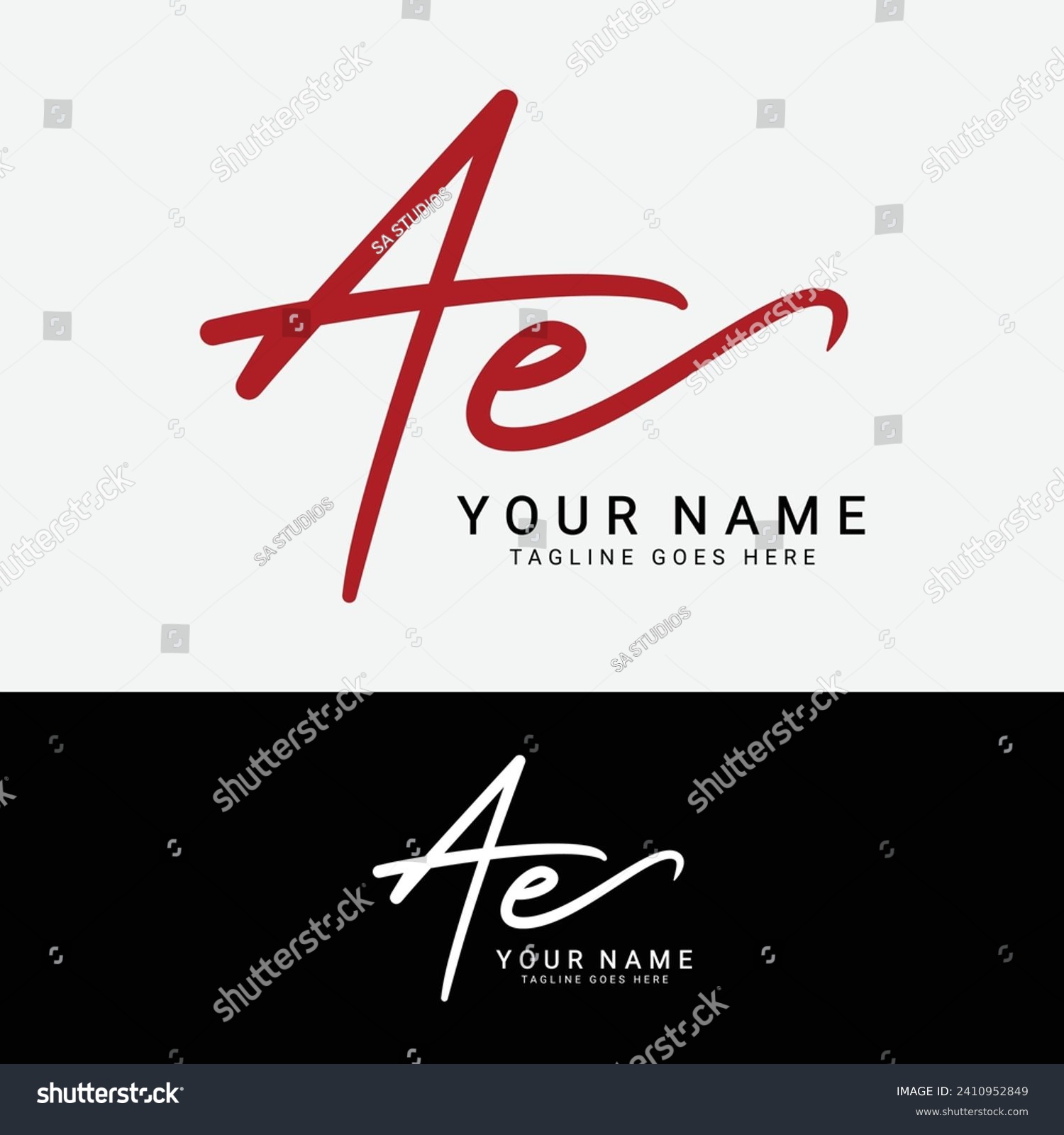 SVG of A, E, AE Initial handwriting or handwritten letter logo for identity. Logo with signature, wedding, fashion, floral, botanical and hand drawn in style svg