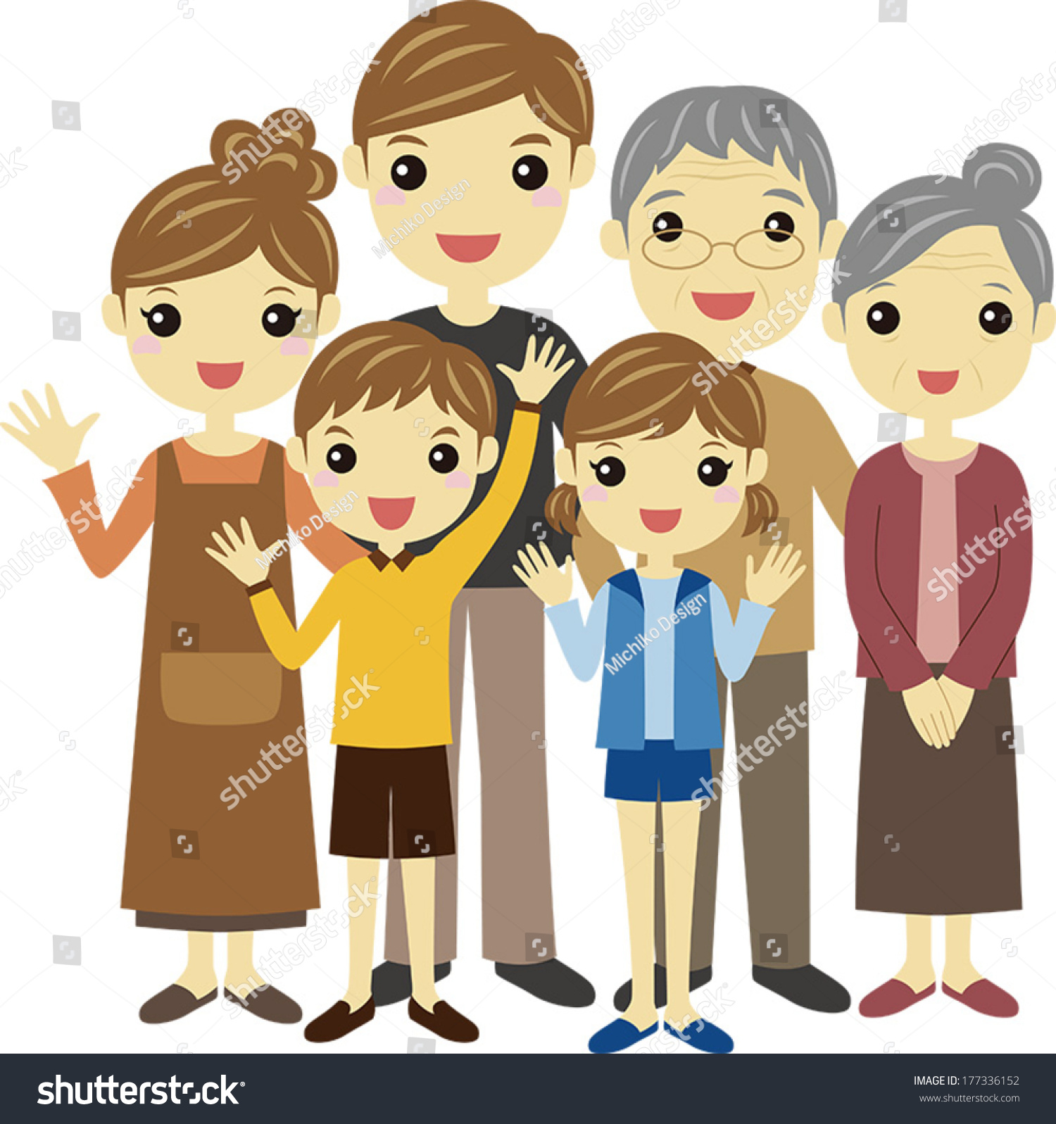 Family Vector Illustration Stock Vector (Royalty Free) 177336152 ...
