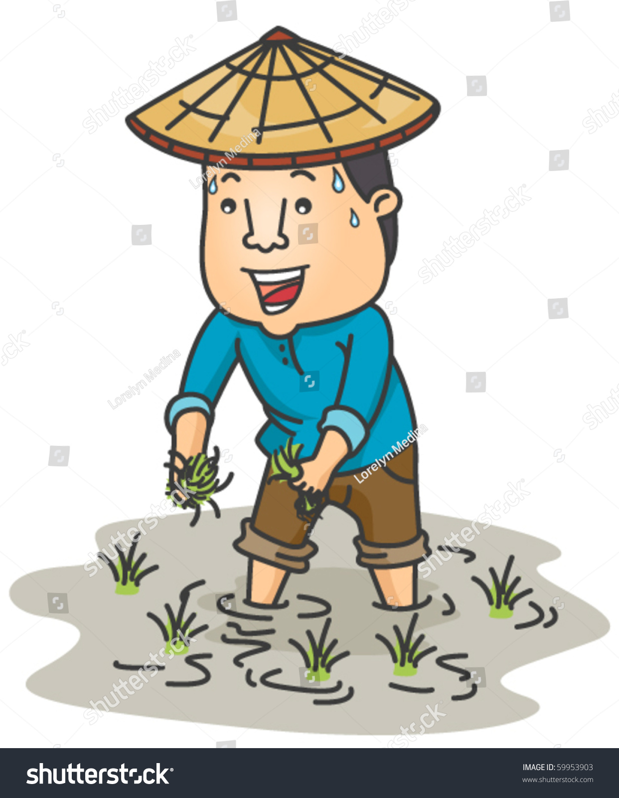 Planting Rice Clip Art