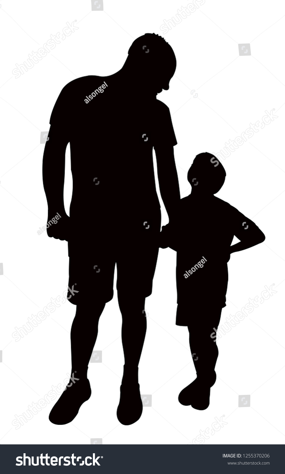 Father Son Boy Silhouette Vector Stock Vector (Royalty Free) 1255370206