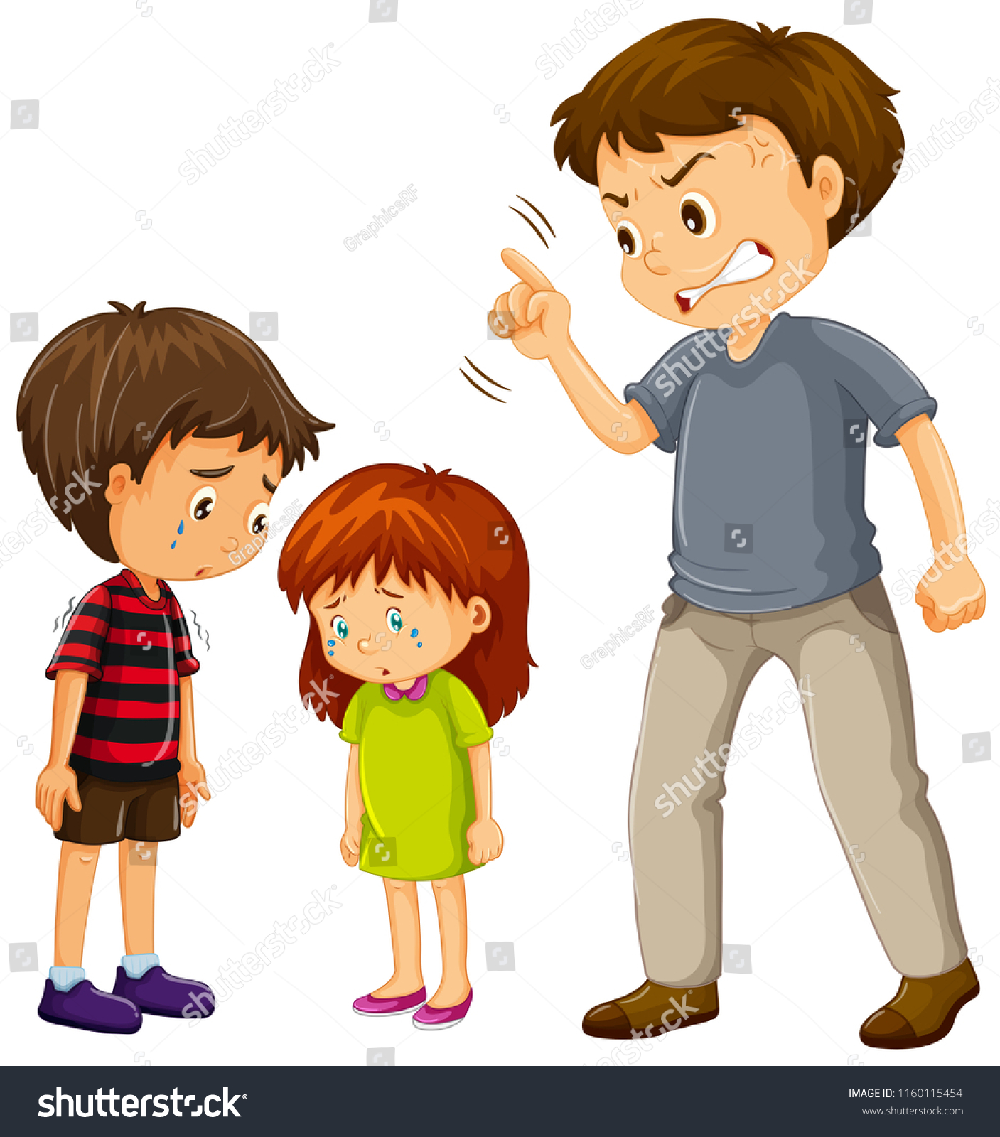 Father Complain Children Illustration Stock Vector (Royalty Free ...