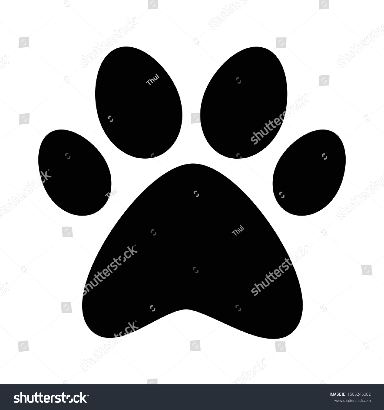 Feline Paw Footprint Vector Illustration Icon Stock Vector (Royalty ...